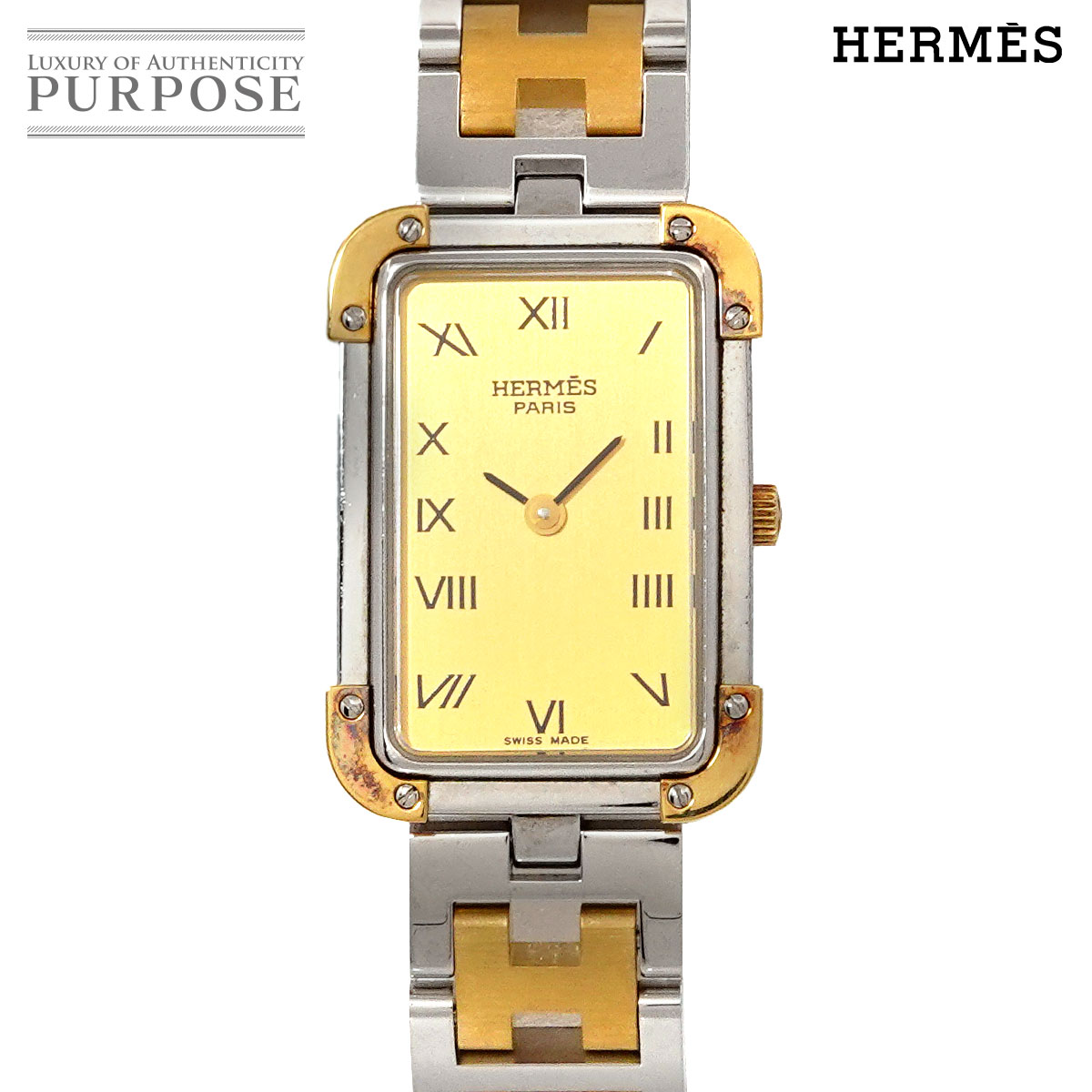 楽天市場】エルメス HERMES ロケ L01.201 バングルウォッチ クォーツ