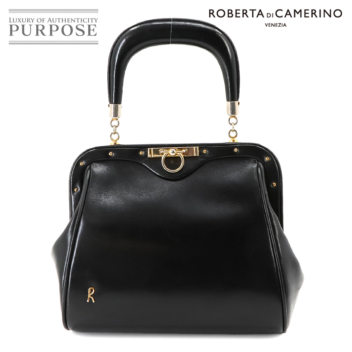Roberta di Camerinoロベルタバゴンギ ミニハンドバッグがま口 Roberta di Camerino - 希少 ヴィンテージ ロベルタバゴンギ