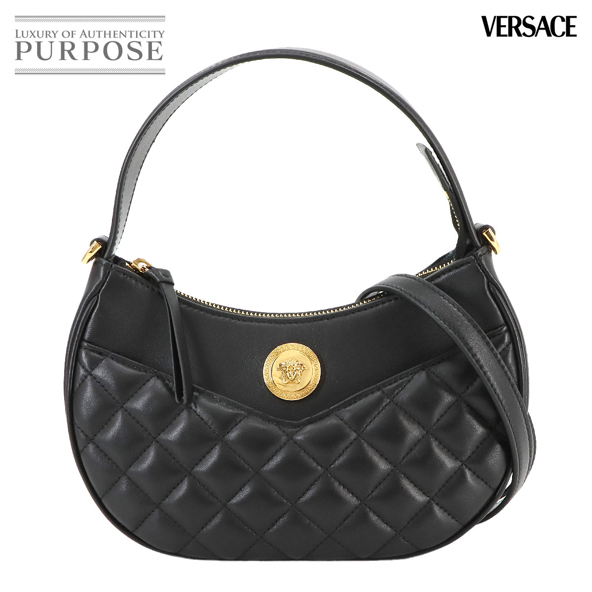 VERSACE ブラック ショルダーバッグ ヴェルサーチ ショルダーバッグ メデューサ ブラック 1015535