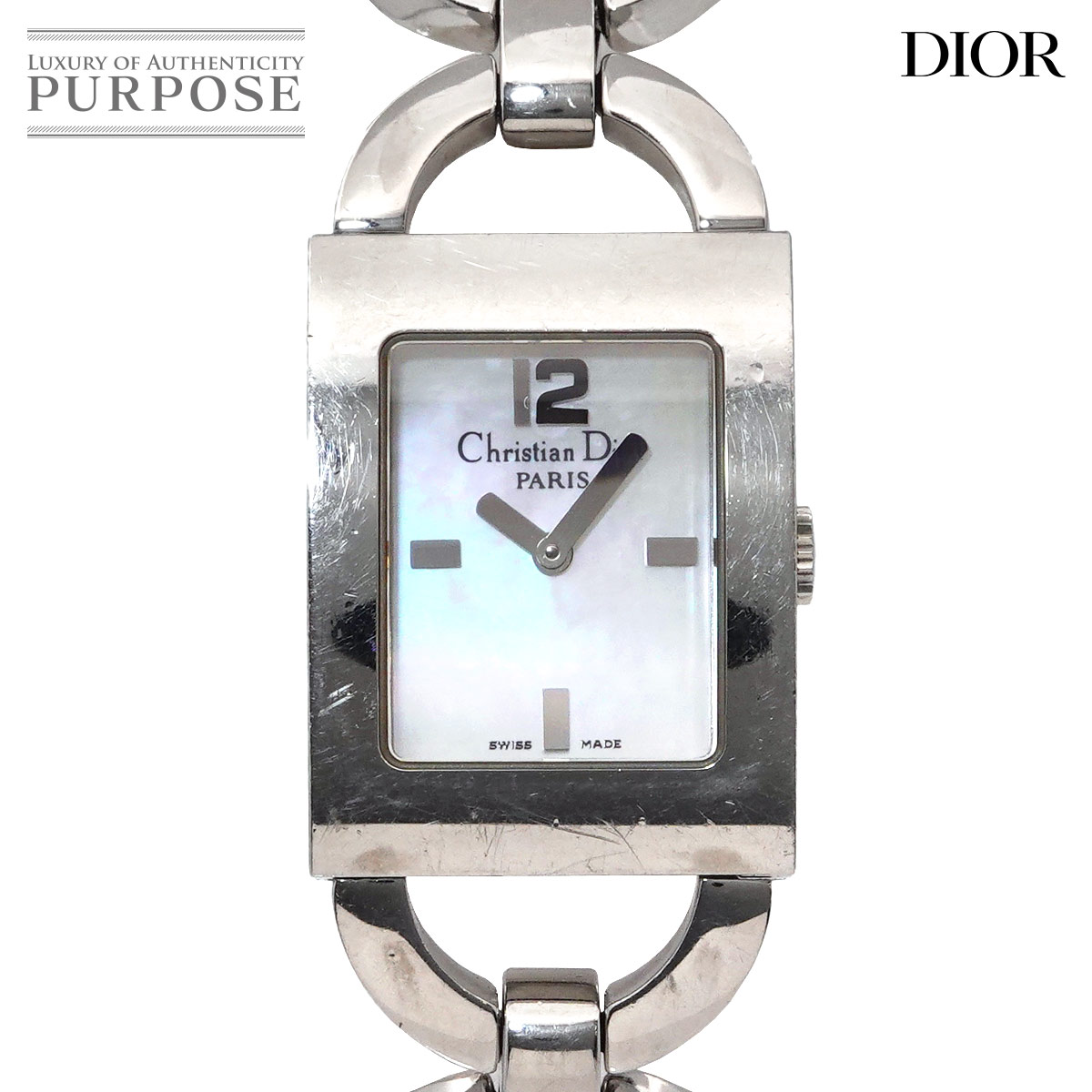 ディオール マリス D78-109 シェル文字盤 トロッター 腕時計 クォーツ Dior クリスチャンディオール マリス D78-109 腕時計 SS×レザー
