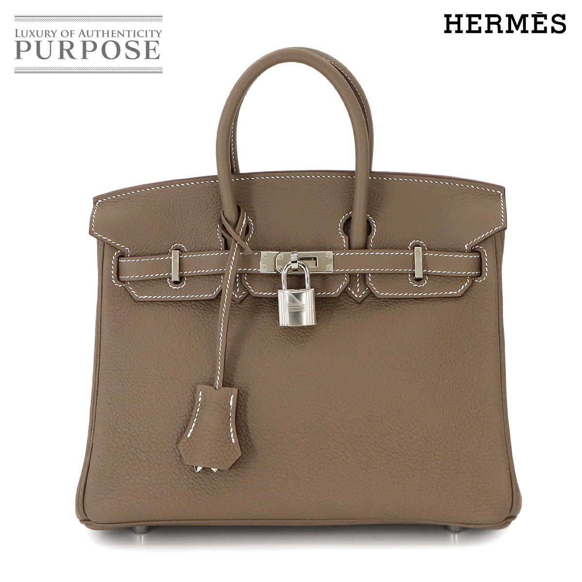 HERMES グレー レザーハンドバッグ 鍵付き 楽天市場】エルメス HERMES バーキン25 ハンドバッグ