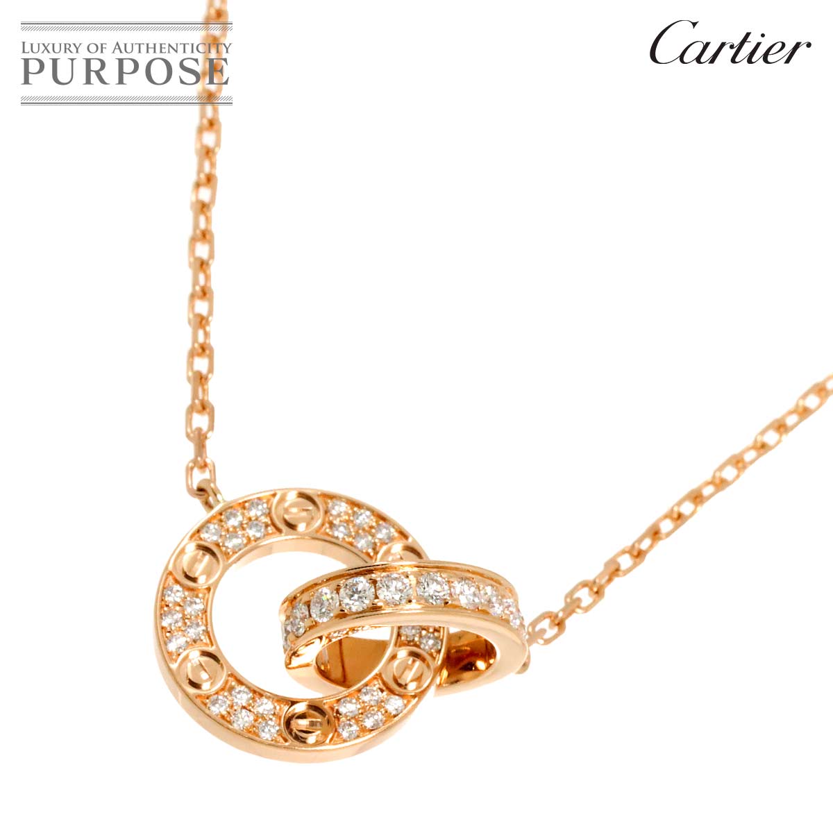 カルティエ　ラブ　チャーム　ペンダントトップ　WG ネックレス付き　ツツミ CARTIER カルティエ ラブチャーム ペンダントトップ K18イエロー