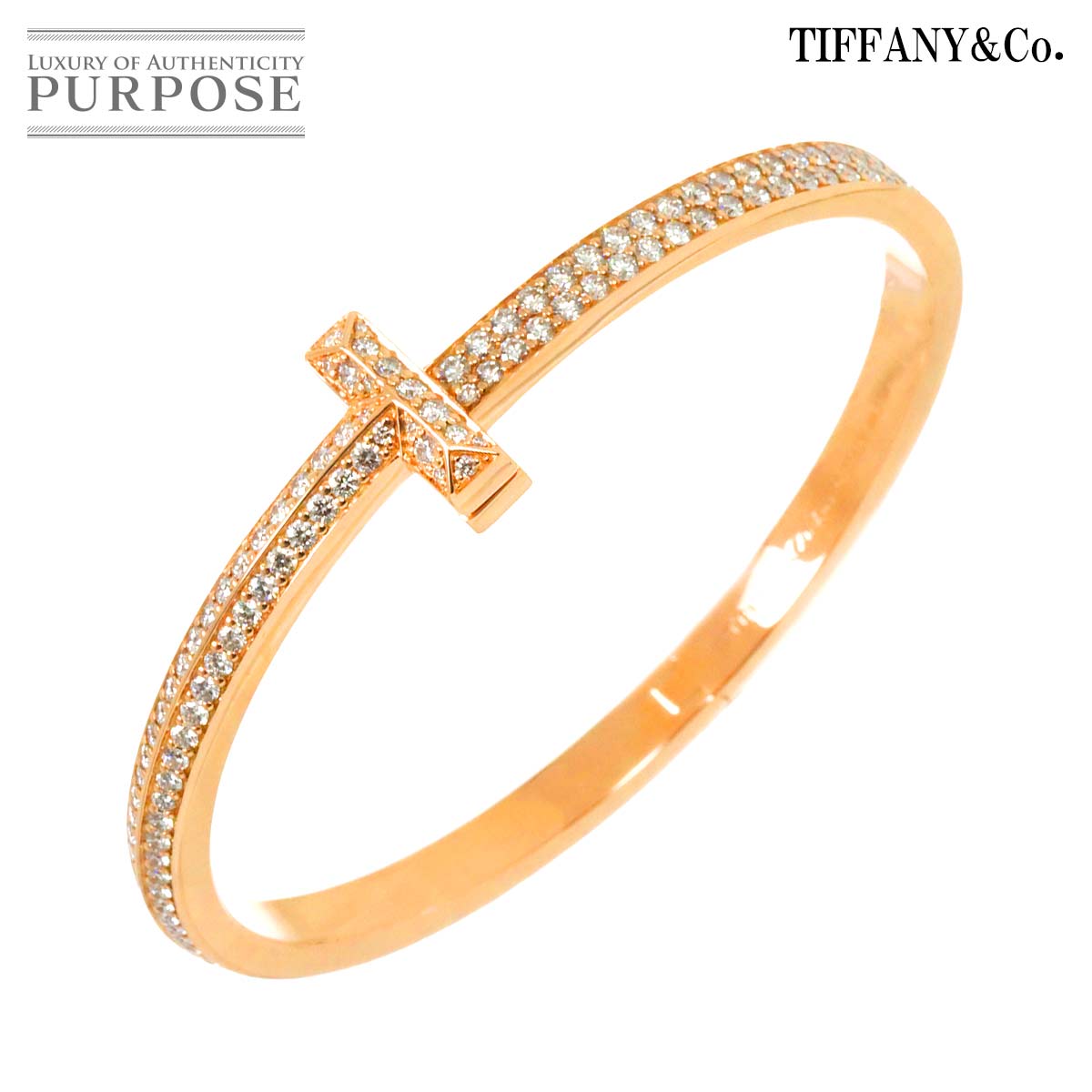 TIFFANY クロスデザイン バングル TIFFANY/ティファニー】ラブノット バングル/ブレスレット K18コンビ