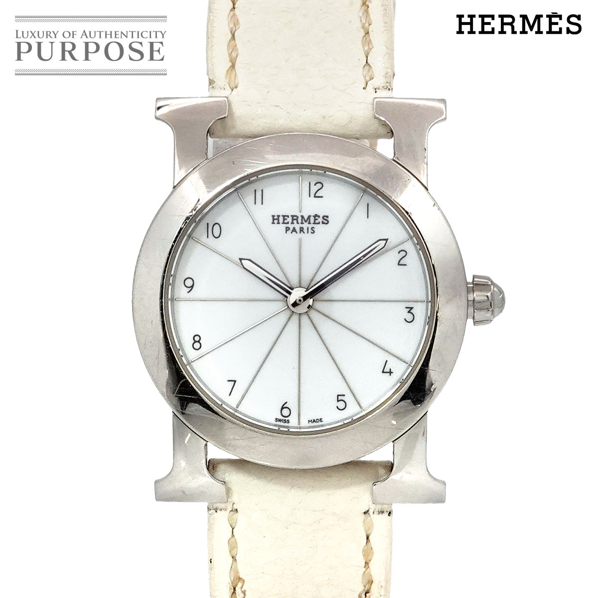 HERMES レディース Hウォッチ ラ ロンド HERMES 時計 エルメス Hウォッチ ロンド HR1.530 シェル ダイヤ