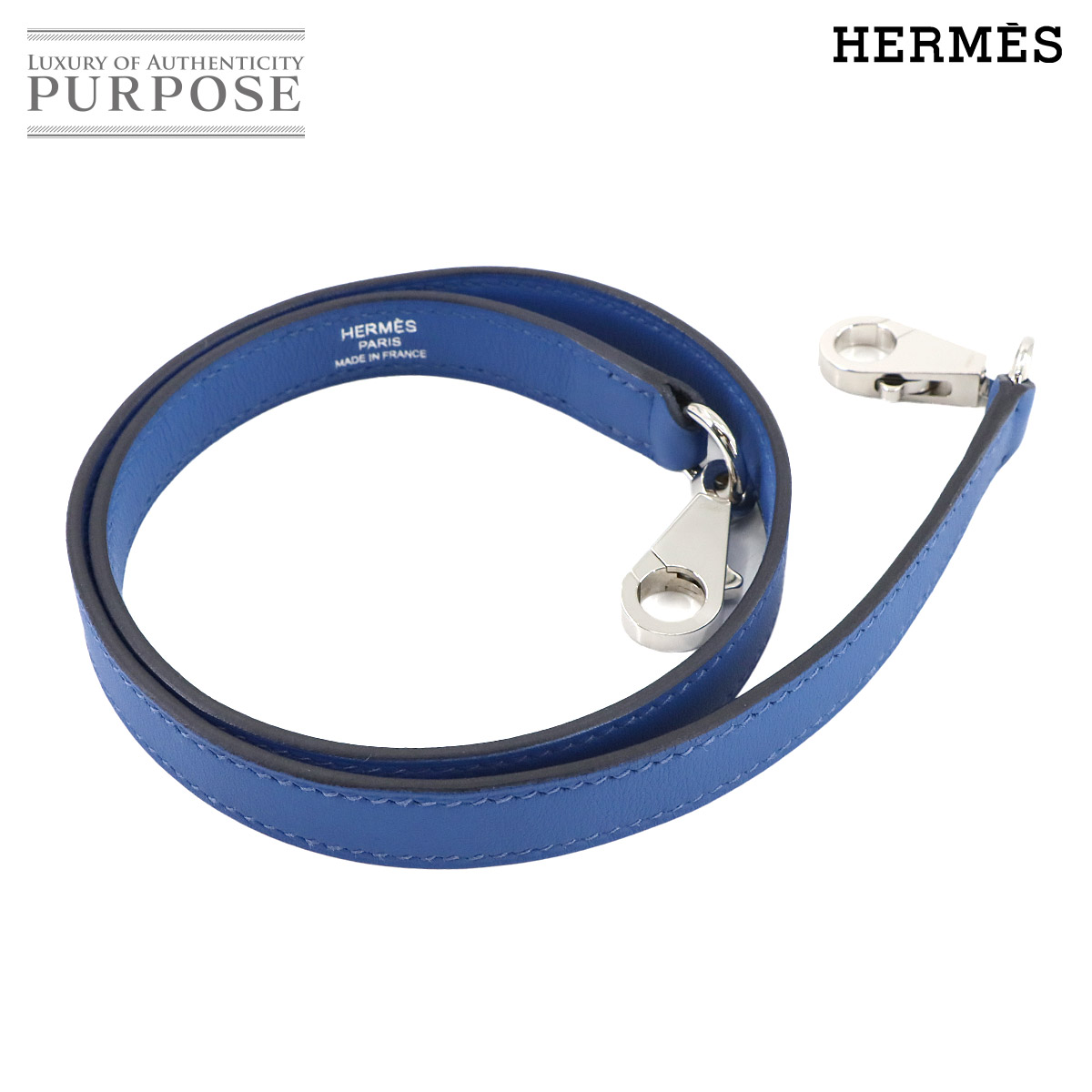 N2434 美品!! エルメス ヴォーエプソン レザー ショルダーストラップ HERMES エルメス ショルダーストラップ コットン レザー