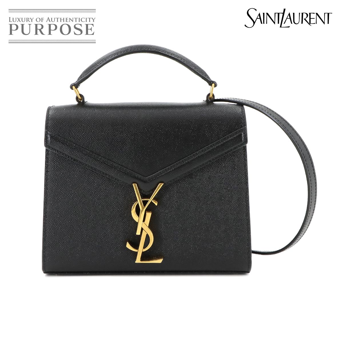 YSL グレー カサンドラ トップハンドル カサンドラ トップハンドル （ミニ/グレイン・ド・プードル