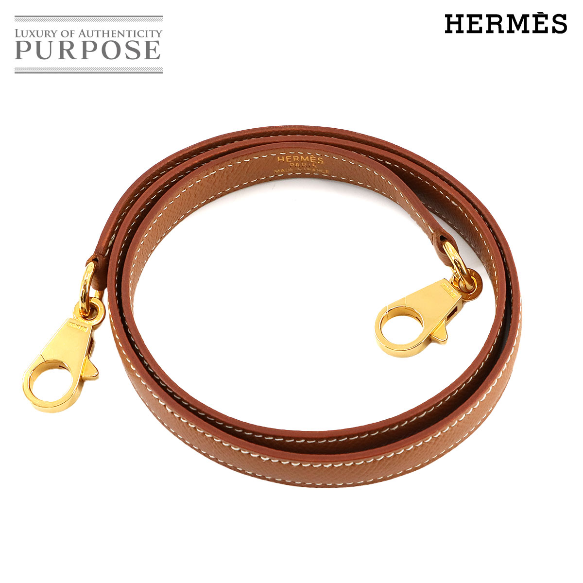 【新品負けず劣らず】 エルメス HERMES ケリー ボリード 肩肉 同盟罷工一回り クシュベル エプソン ゴールド 赤銅色 小物 Shoulder Strap 【中古】