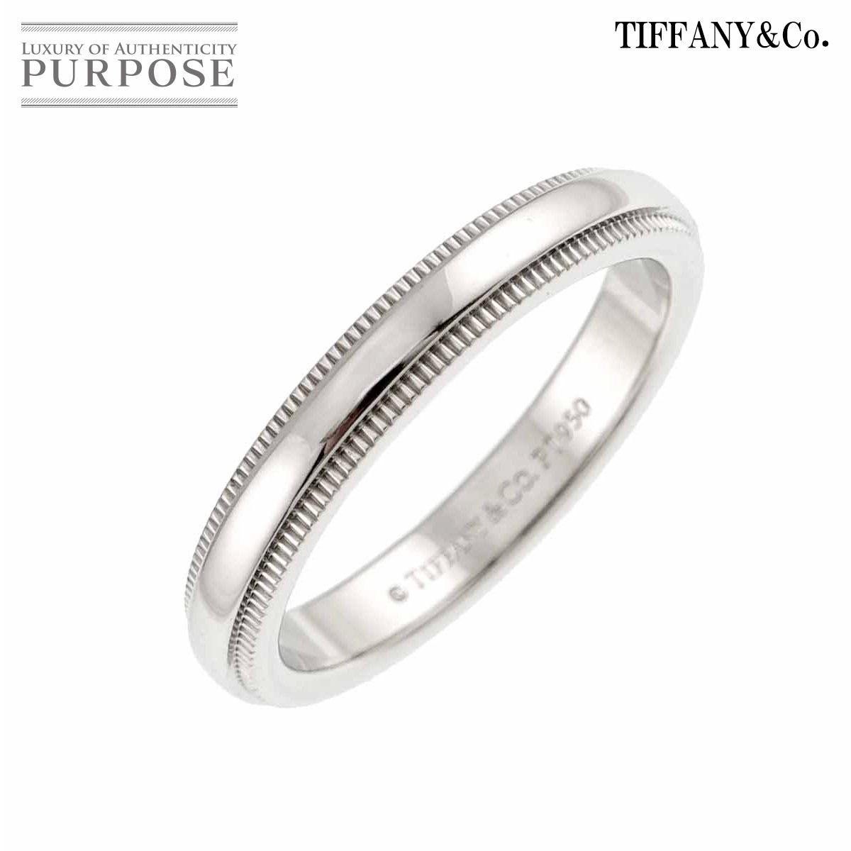 美品 TIFFANY ティファニー PT950 ミルグレイン リング 13号 TIFFANY&Co. ティファニー リング ダイヤ ダイヤモンド