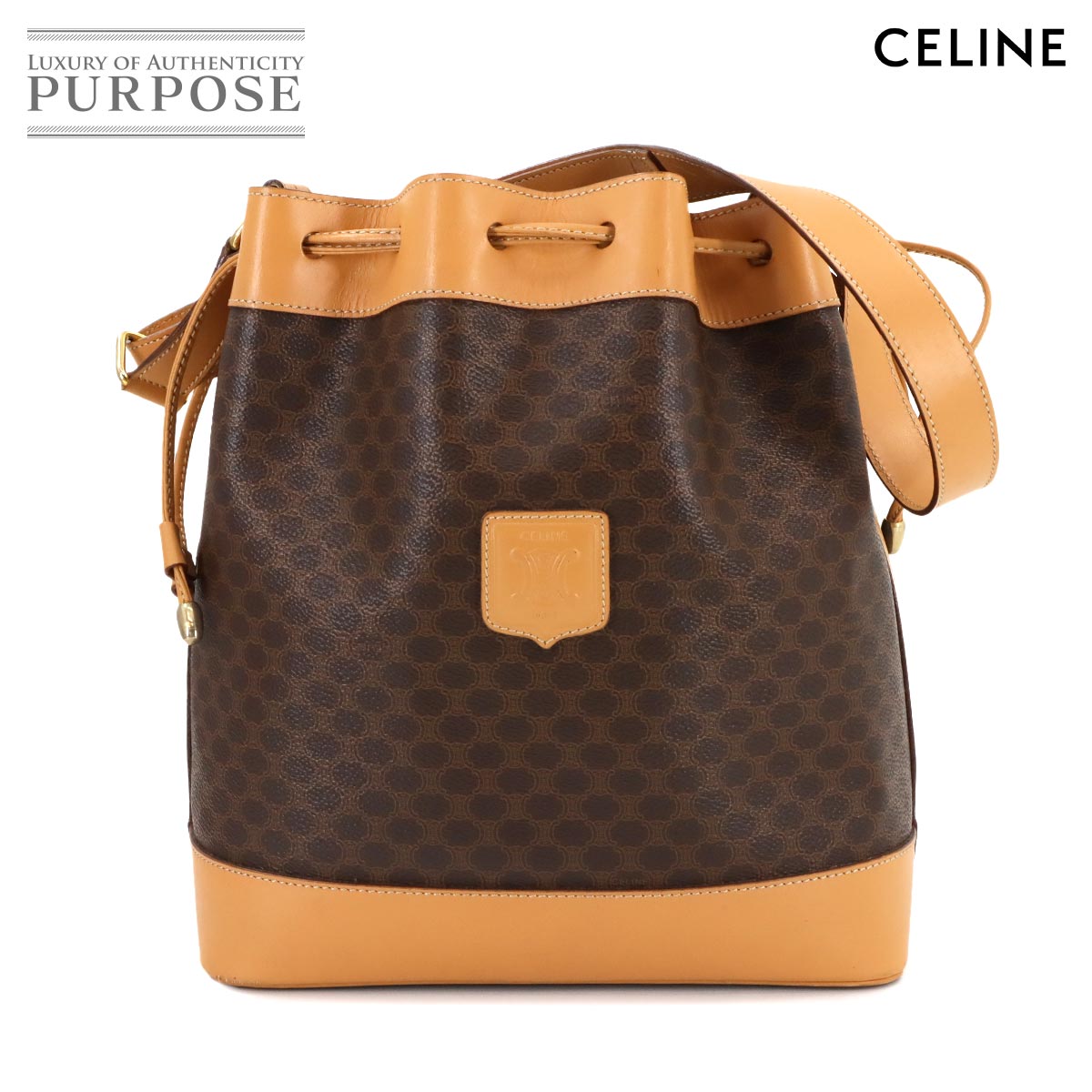 楽天市場】【バッグ】CELINE セリーヌ マカダム柄 巾着バッグ
