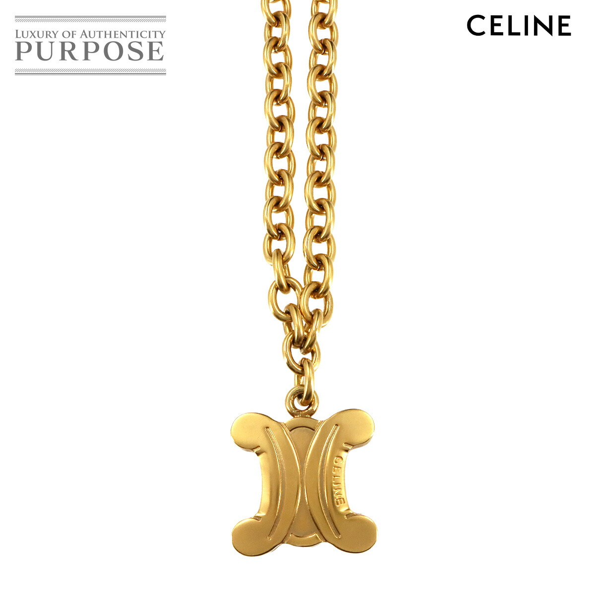 CELINE ロゴネックレス 金色メッキ CELINE - セリーヌ CELINE ロゴネックレス 金メッキの通販 by