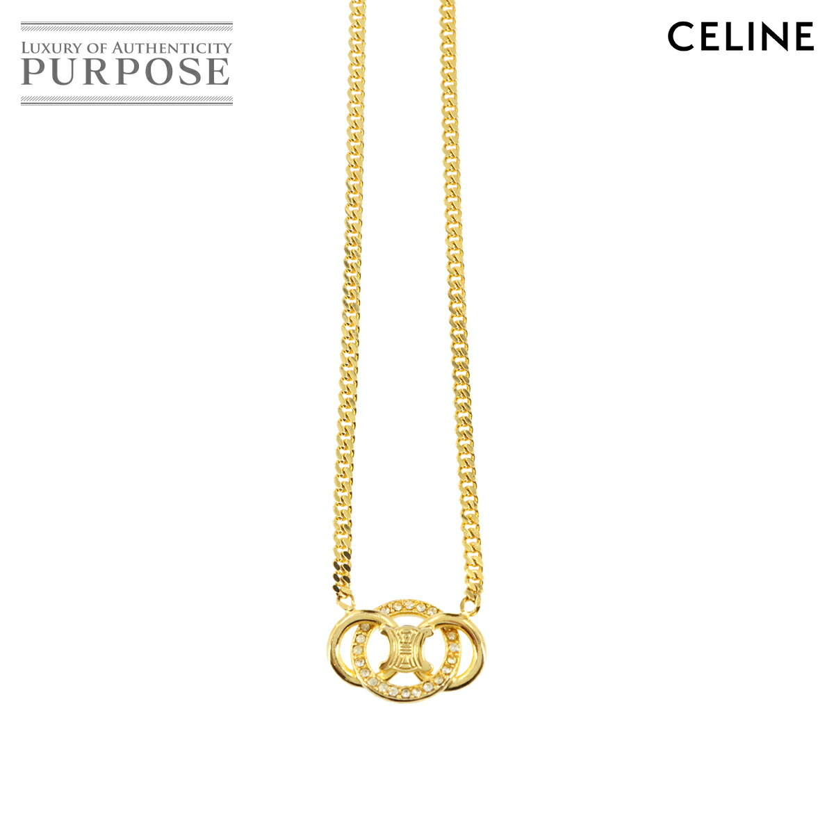楽天市場】CELINE セリーヌ マカダム ロングチェーンネックレス