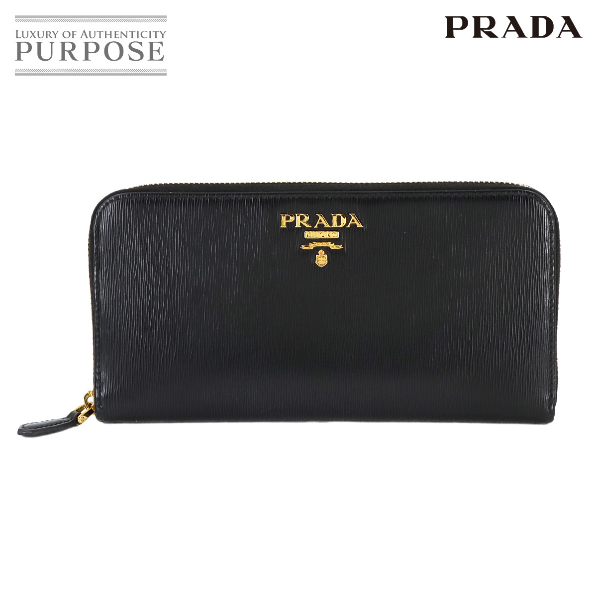 プラダ 長財布 プラダ ナイロン M506 ユニセックス PRADA BLACK 未使用級✨PRADA プラダ M506A 三角ロゴ サフィアーノ 長財布 黒