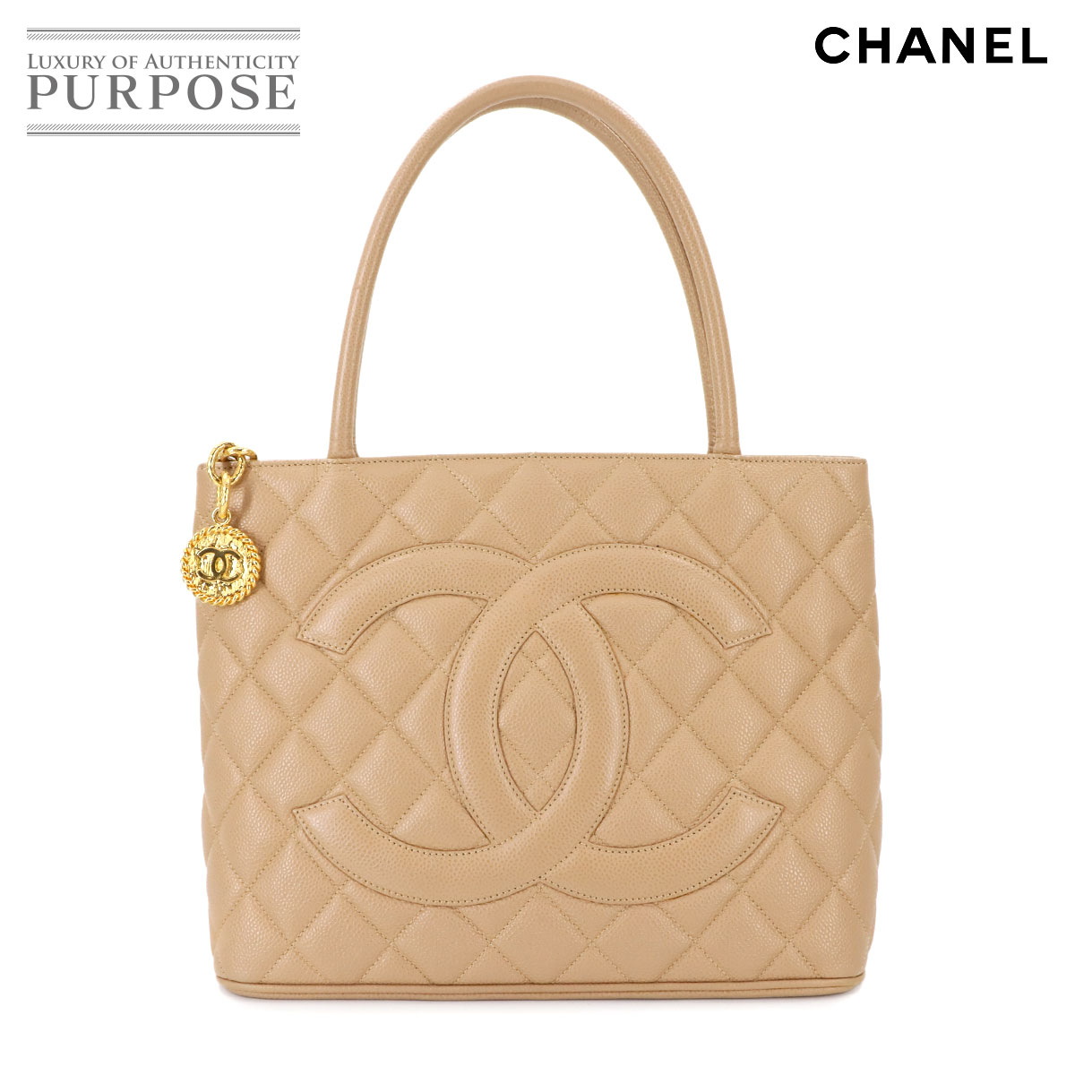 超美品　シャネル　復刻トート　キャビアスキン　ベージュ　ゴールド金具 楽天市場】【中古】 CHANEL シャネル 復刻トート ハンドバング