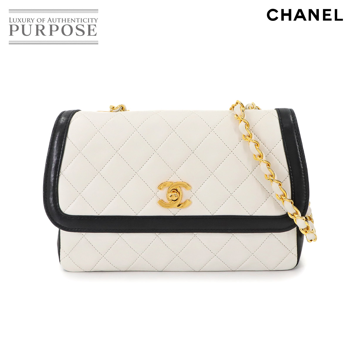 CHANEL ショルダーバッグ ネイビー/ホワイト CHANEL （新品・未使用品）シャネル フラップ フォーン ケース