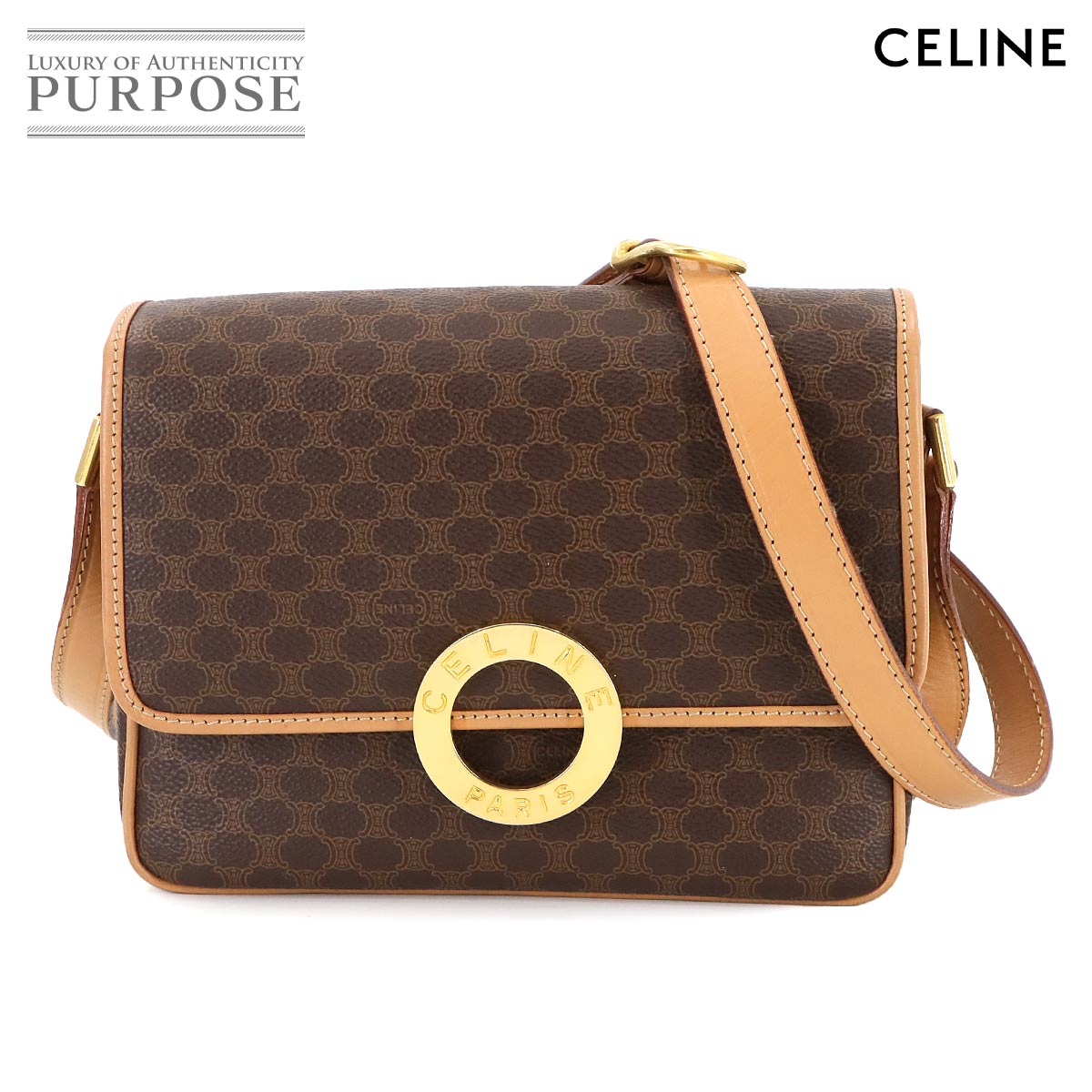 ⭐CELINE⭐　美品　セリーヌ　ショルダーバッグ　マカダム柄　ブラウン CELINE セリーヌ ショルダーバッグ 2WAY マカダム MC98/2