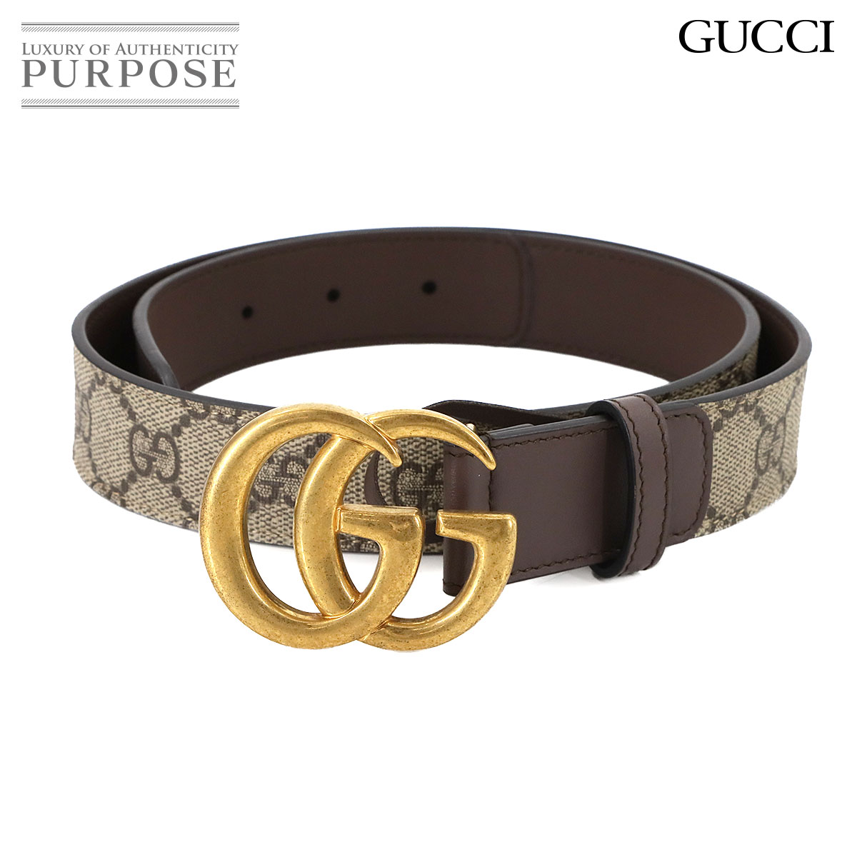 極美品⭐GUCCI ベルト ゴールドバックル ラブリーハート レザー 茶 極美品⭐GUCCI ベルト ゴールドバックル ラブリーハート レザー 茶