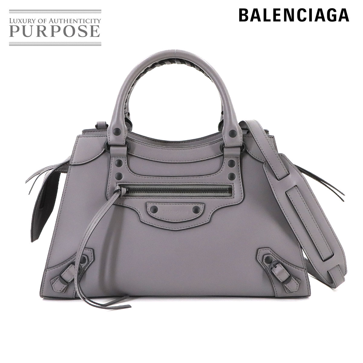 BALENCIAGA ハンドバッグ ベージュ/グレー BALENCIAGA シティ ハンドバッグ ベージュ マットゴールド