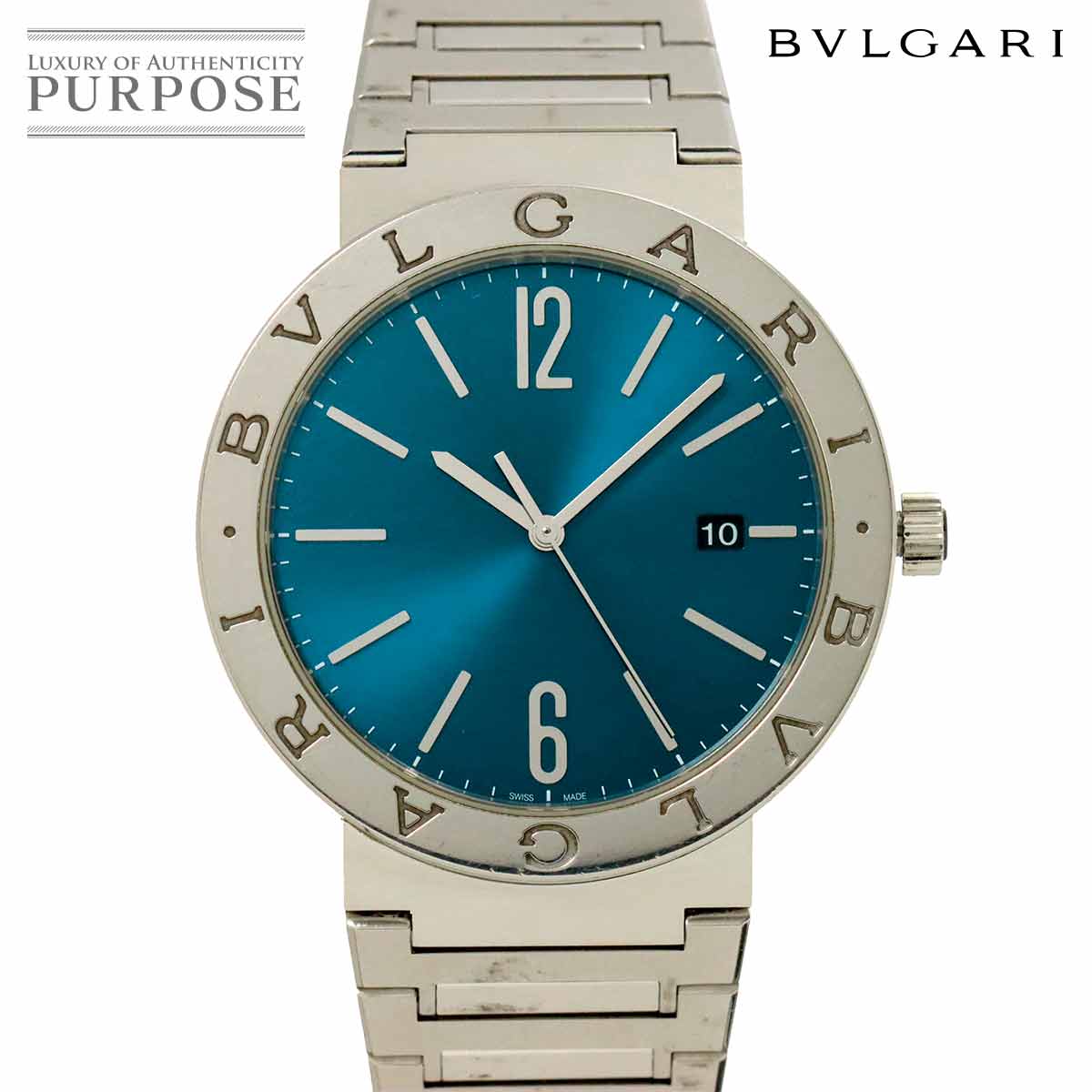 ブル小峡谷 BVLGARI ブルガリブルガリ BB41S メンズ ウオッチ デイト 青碧 オートマ 自動小銃一巻き ご覧なさる BVLGARIBVLGARI 【中古】