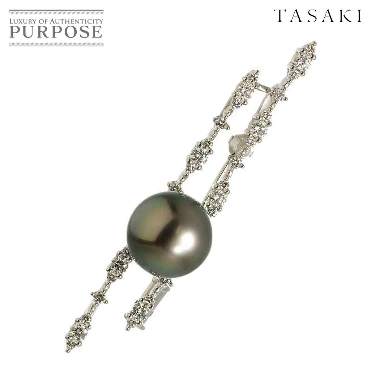 希少品✨ SOGO 黒蝶真珠 ブローチ ホワイトゴールドK18 アクセサリー 楽天市場】タサキ TASAKI 黒蝶真珠 ブローチ K18 ダイヤモンド 田崎