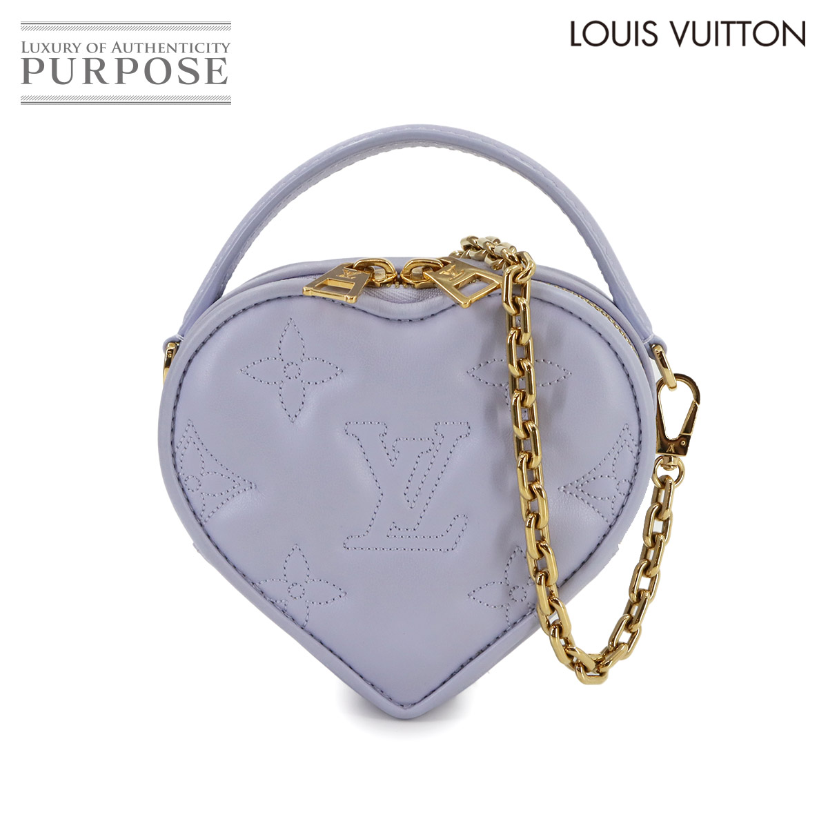 【新品同様】 ルイ ヴィトン LOUIS VUITTON バブルグラム ポップ マイハート ポーチ 2way ハンド ショルダー バッグ レザー ライトパープル M82041 RFID Pop My Heart Pouch 【中古】 100,000円
