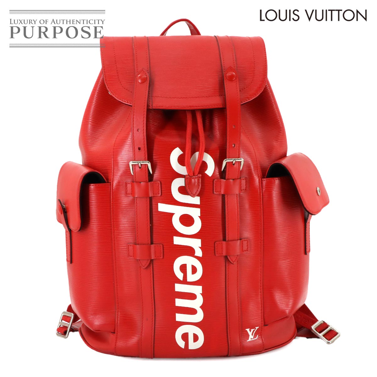 ルイ ヴィトン LOUIS VUITTON シュプリーム エピ クリストファー PM バックパック リュックサック レザー レッド ホワイト M53414 Christopher PM 【中古】｜VINTAGE LOVER PURPOSE