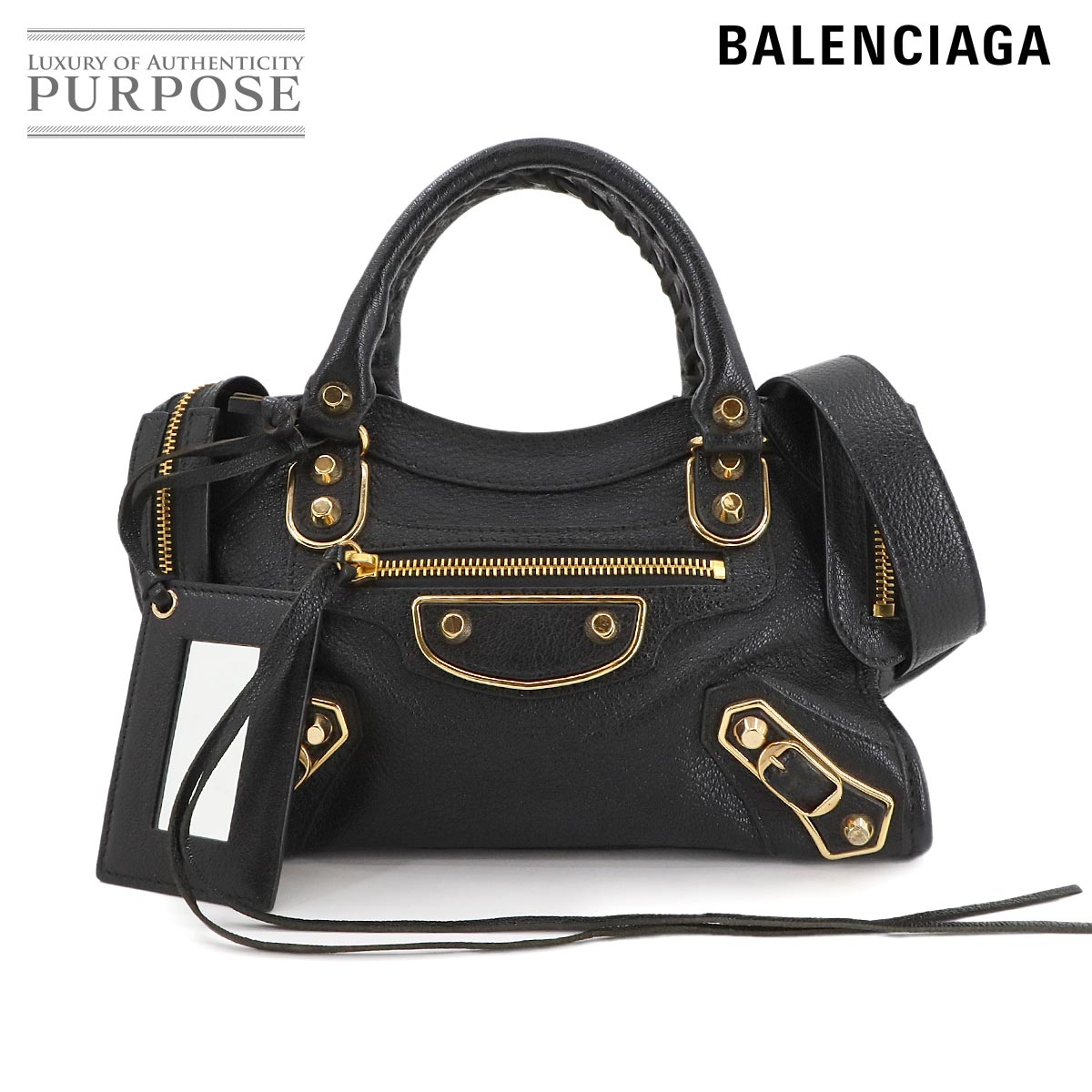 BALENCIAGA Gossip Bag ブラック ゴールド ショルダーバッグ 直営店*BALENCIAGA*MONACOスモールチェーンバッグ黒×ゴールド
