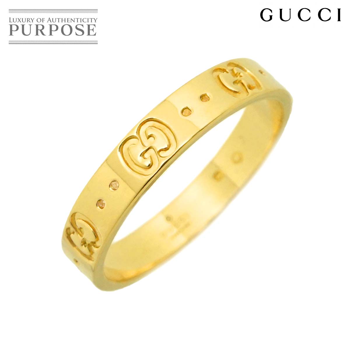 楽天市場】GUCCI グッチ アイコンリング GGリング 指輪 K18YG 750YG
