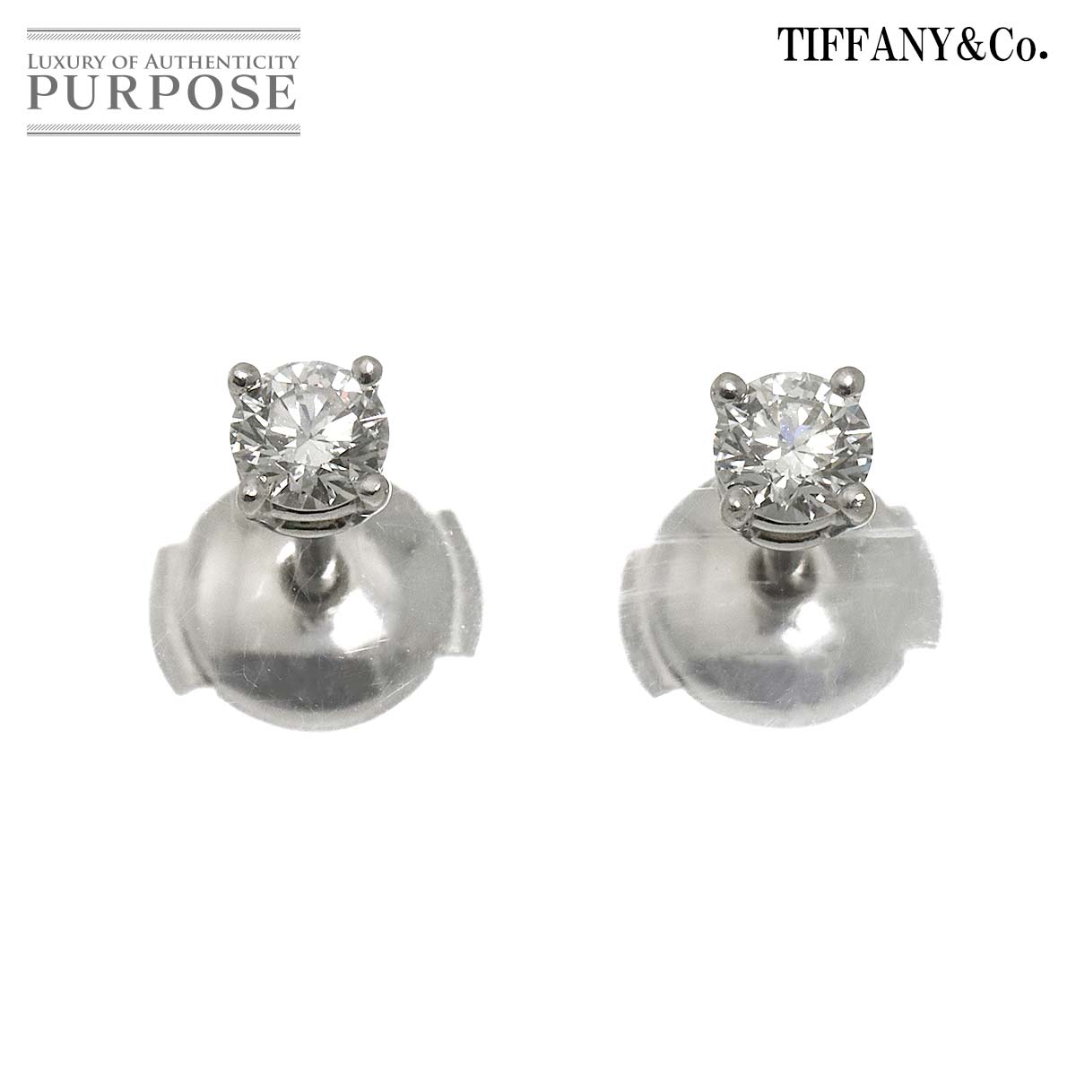 新品仕上げ済 ティファニー ソリティア ピアス ダイヤ Pt950 新品仕上げ済 ティファニー ソリティア ピアス ダイヤ Pt950
