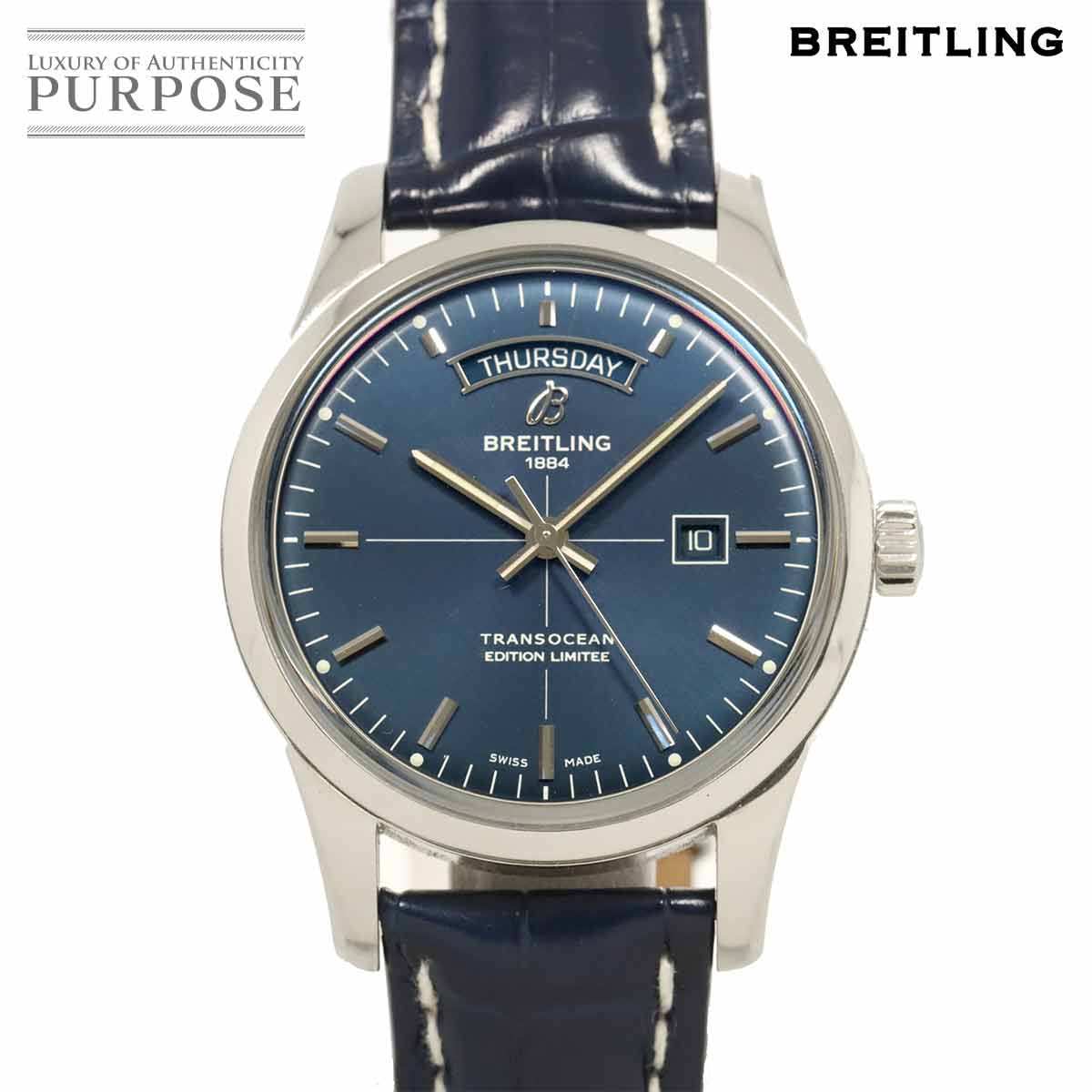 楽天市場】ブライトリング BREITLING コルト A77387 ブルー文字盤 中古
