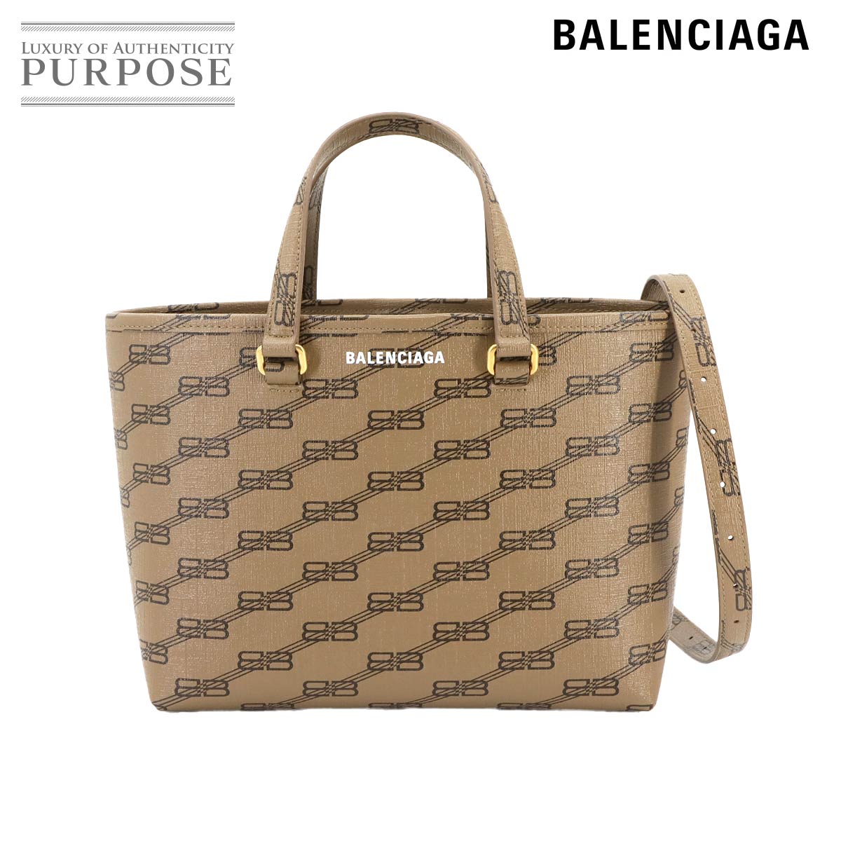 【未当て嵌める 見せびらかす品】 バレンシアガ BALENCIAGA BBモノグラム 2way 御手々 肩先 御徒面子 PVC 赤銅色 702699 Hand Shoulder Bag 【中古】 バッグ・小物・ブランド雑貨-レディースバッグ