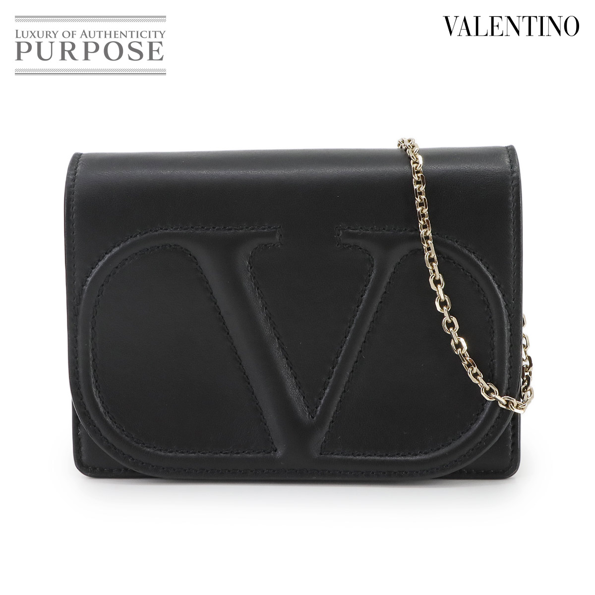 美品 ヴァレンティノ ガラヴァーニ チェーンウォレットブラック 楽天
