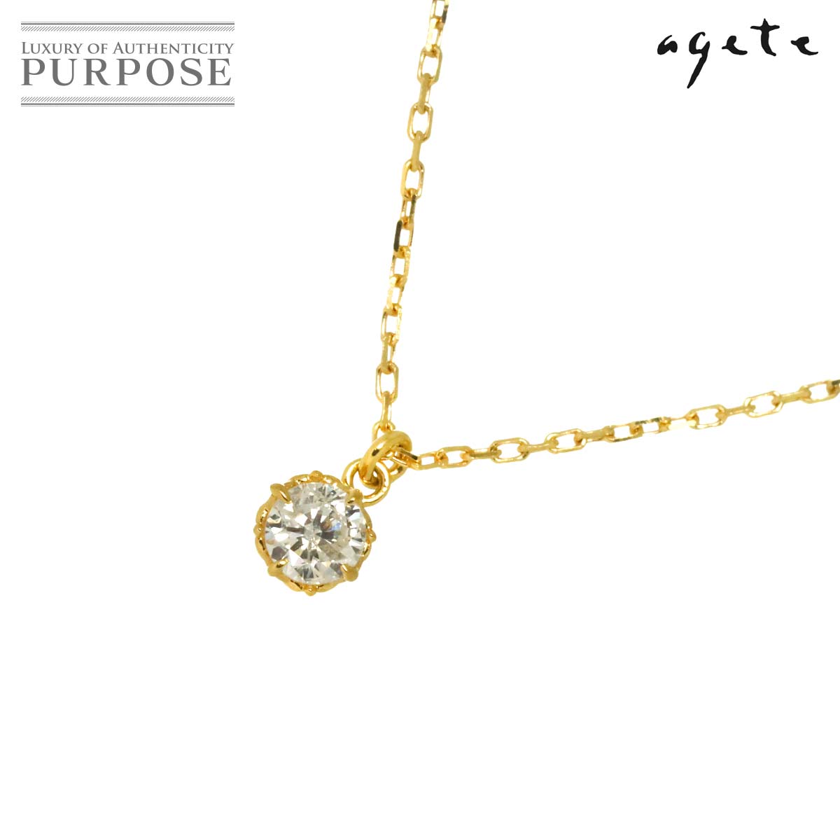 楽天市場】ageteアガット K18 YG ダイヤ0.05ct ホースシュー 馬蹄