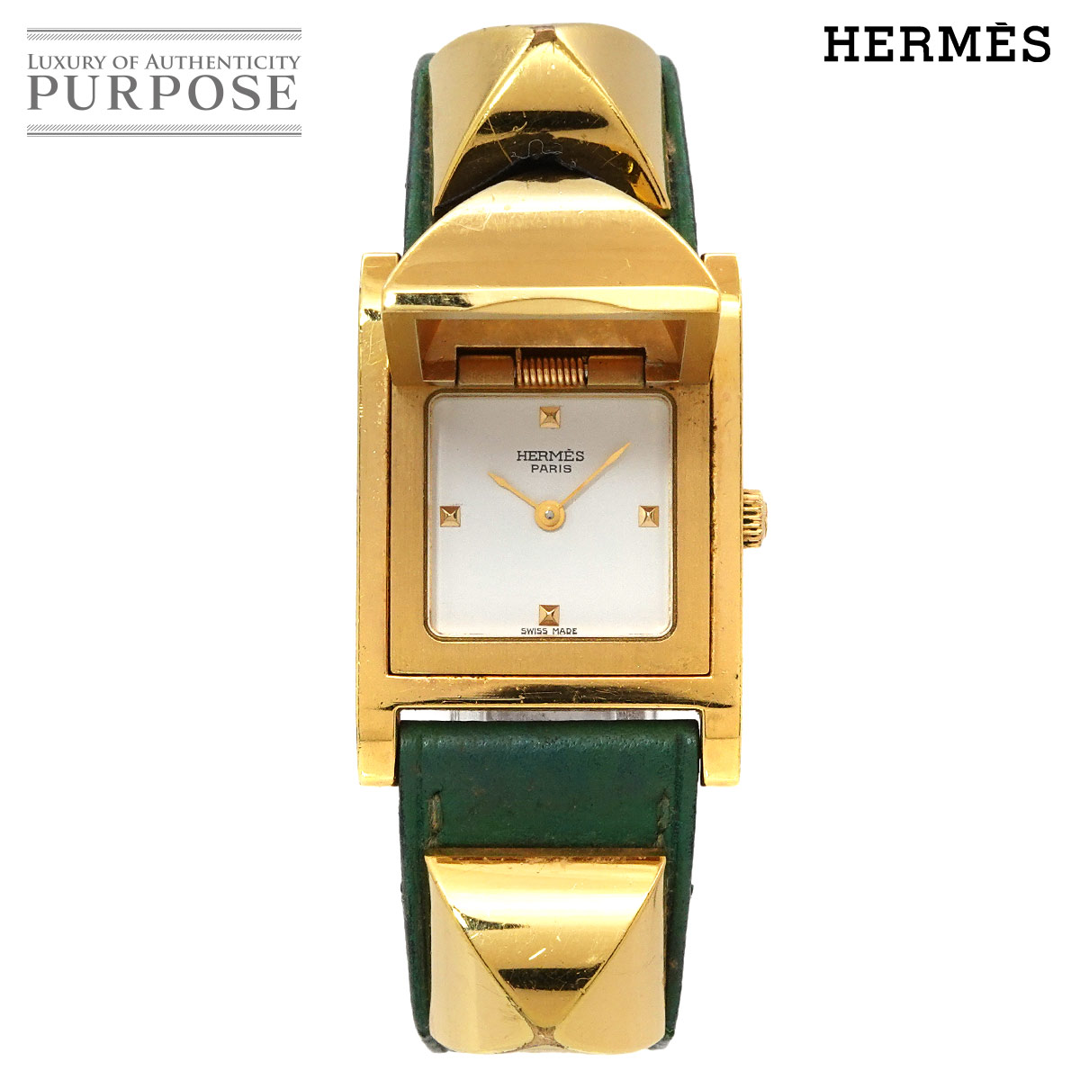 【稼働品】エルメス■メドール　レディースウォッチ　35 楽天市場】HERMES エルメス メドール ホワイト文字盤 GP