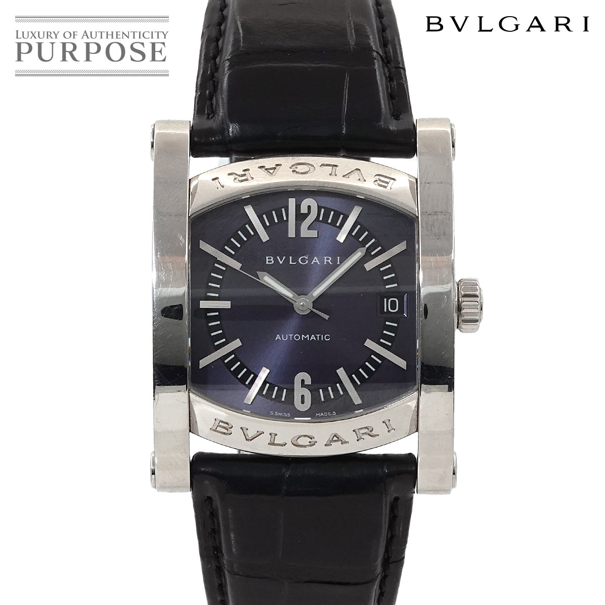 楽天市場】BVLGARI ブルガリ アショーマ デイト ネイビー文字盤 SS