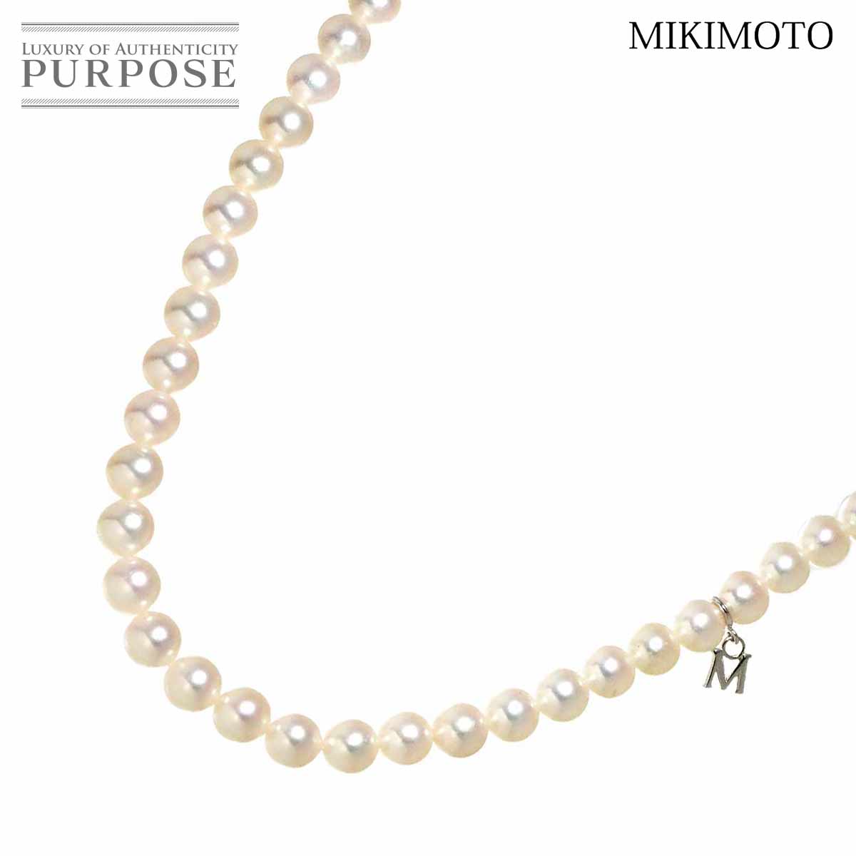 【新品同様】 ミキモト MIKIMOTO アコヤ真珠 5.9-5.5mm ネックレス 41cm SV シルバー パール Akoya Pearl Necklace【中古】