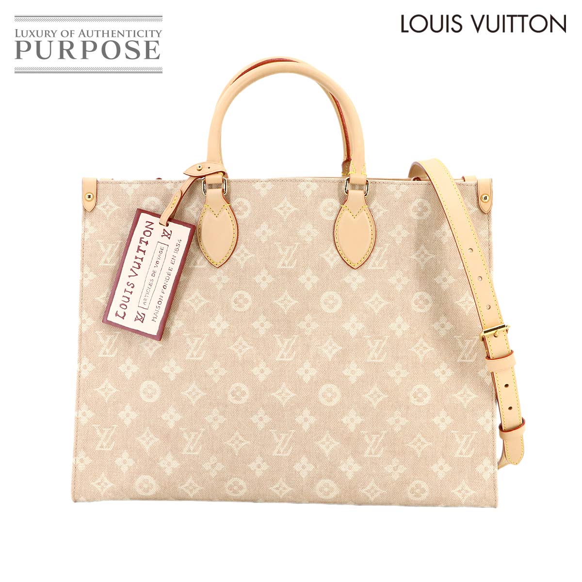 【未当てはめる 見せびらかす品】 ルイ ヴィトン LOUIS VUITTON 旅行ウィズ オンザゴー まとめ役 トート 肩先 御徒面子 ベージュ M15136 OnTheGo Organizer 【中古】