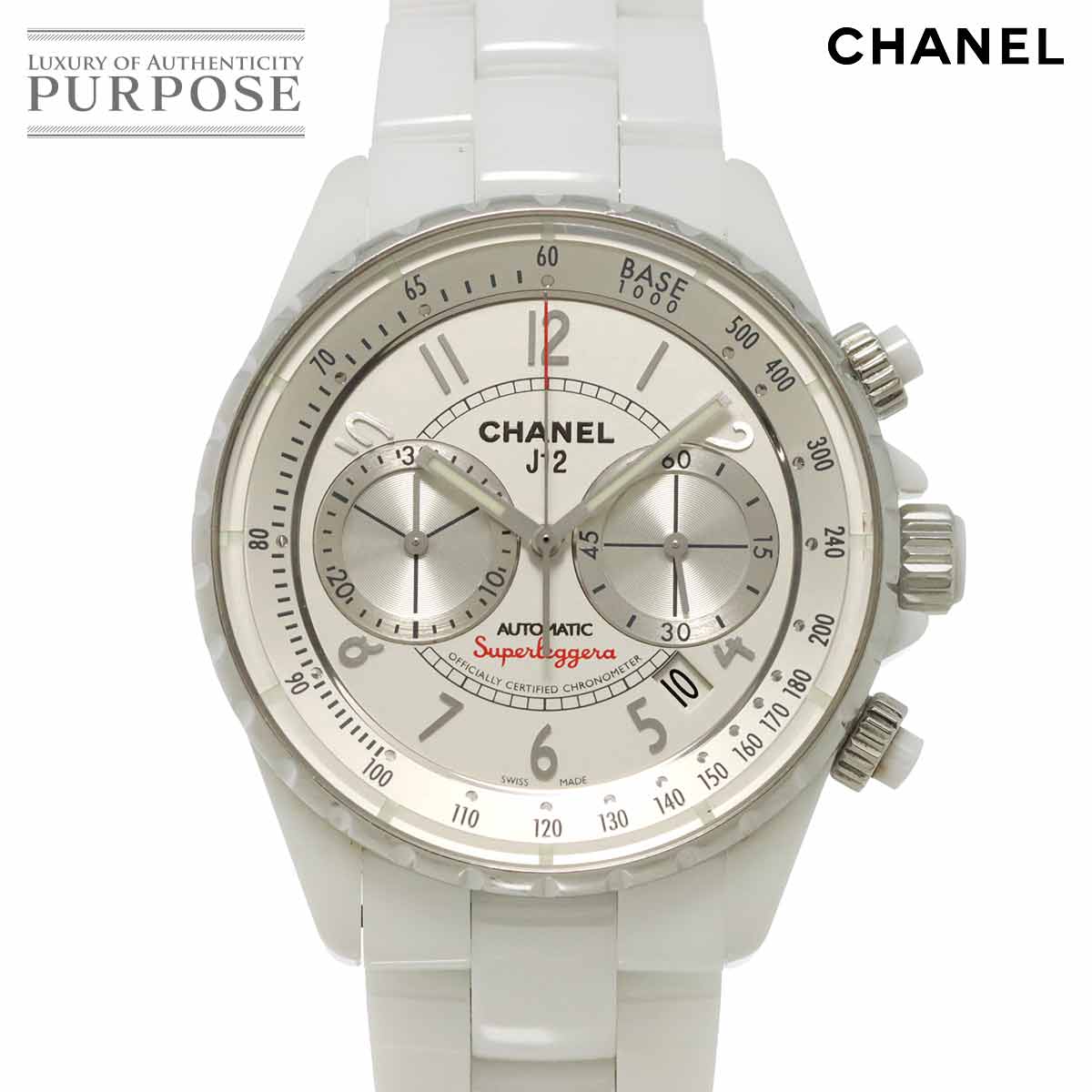 シャネル CHANEL J12 H3410 スーパーレッジェーラ クロノグラフ メンズ ウオッチ 白いこと 陶器 オートマ 自動小銃一巻き ご覧なさる 【中古】