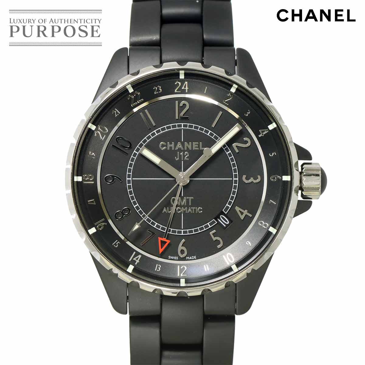 シャネル CHANEL J12 GMT 41mm H3101 メンズ 腕時計 デイト マットブラック セラミック オートマ 自動巻き ウォッチ 【中古】