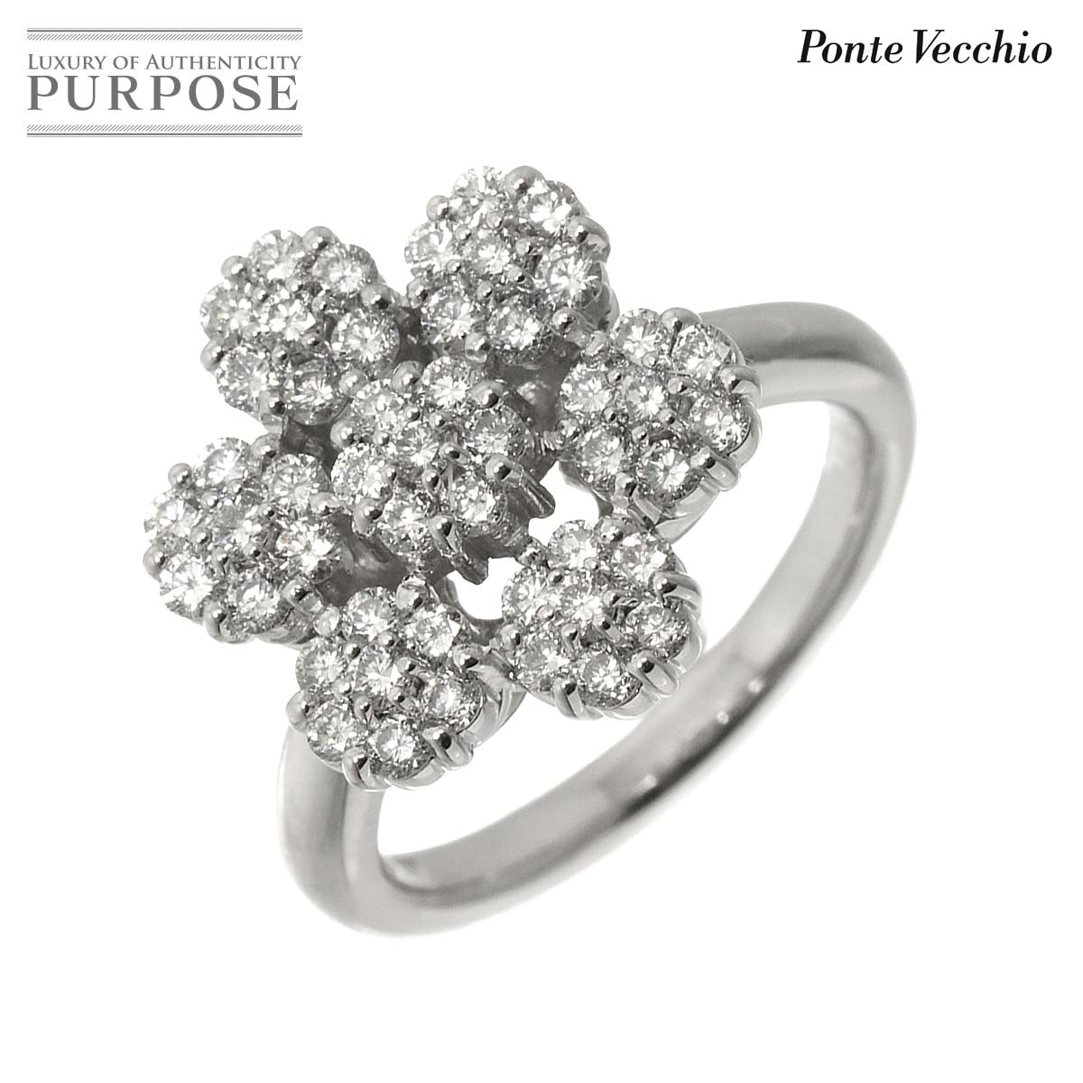 【新品同様】 ポンテヴェキオ Ponte Vecchio 11号 リング ダイヤ 0.93ct K18 WG ホワイトゴールド 750 指輪 Diamond Ring【中古】｜VINTAGE LOVER PURPOSE