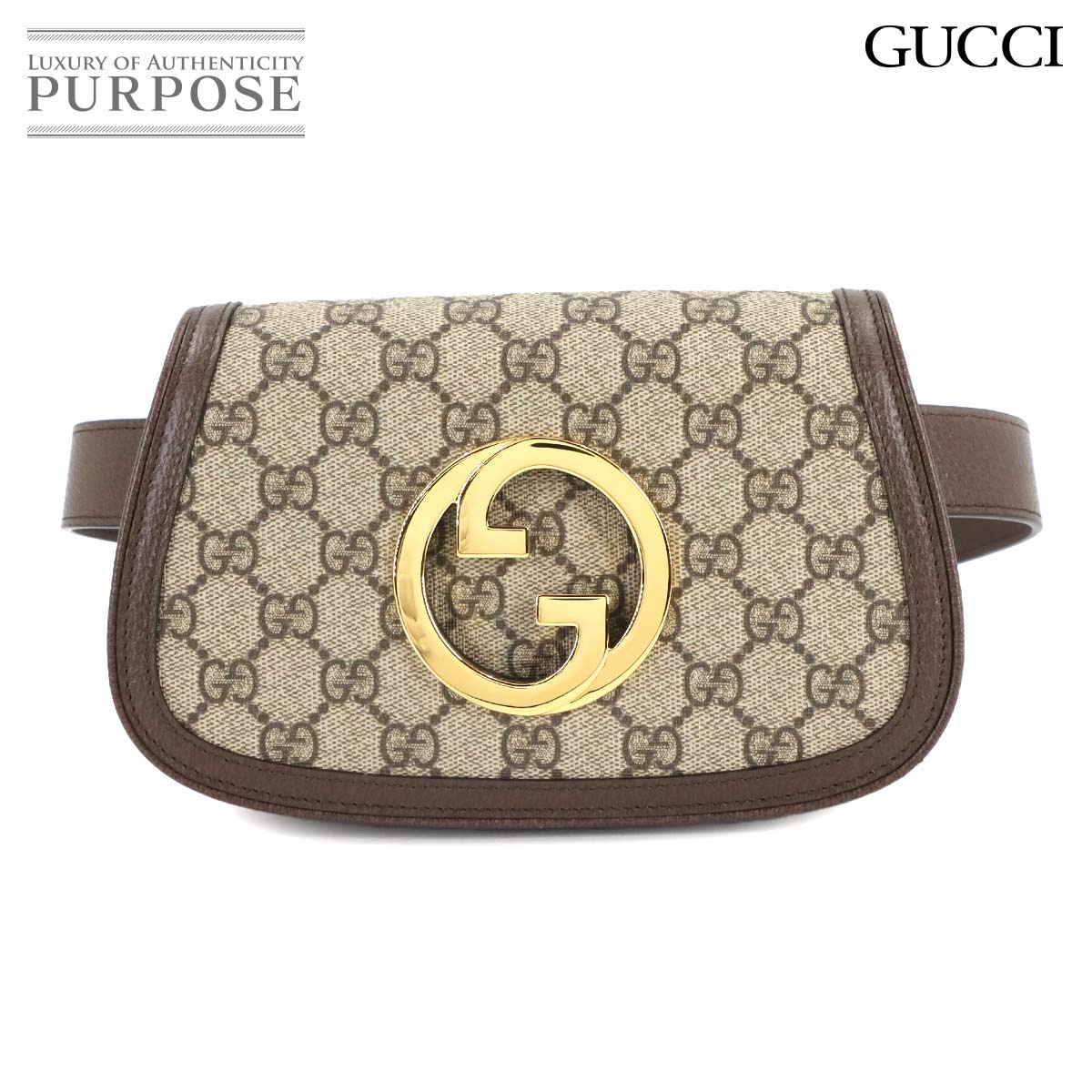 【未当て嵌める 見せびらかす品】 グッチ GUCCI ブロンディ GGスプリーム 三尺帯 御徒面子 酉の方角 合切袋 なめし革 ベージュ 赤銅色 703807 ゴールド 金具 Blondie Belt Bag 【中古】