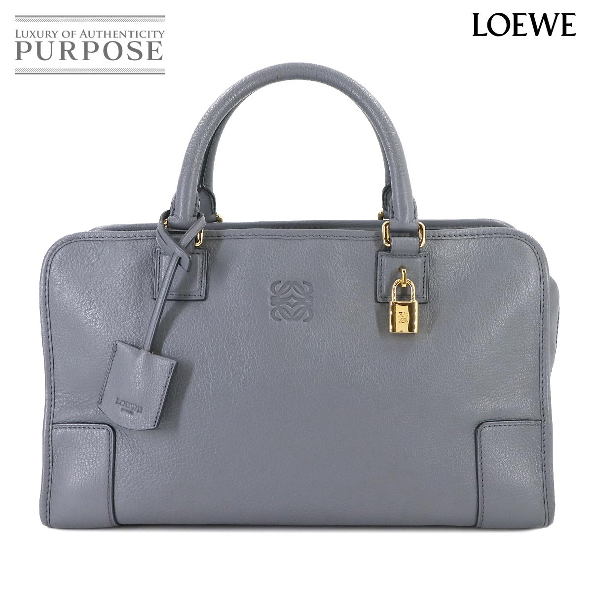 LOEWE ロエベ アマソナ ハンドバッグ ブラック LOEWE ロエベ アマソナ 28 アナグラム型押し カデナ エンボスレザー