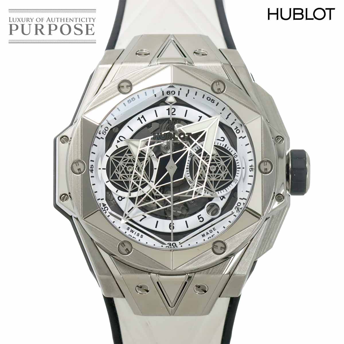 ウブロ HUBLOT ビッグバン ウニコ サンブルー II チタニウム 418 NX 2001 RX MXM20 200本限定 クロノグラフ メンズ 腕時計 デイト スケルトン オートマ 自動巻き ウォッチ Big bang 【中古】｜VINTAGE LOVER PURPOSE