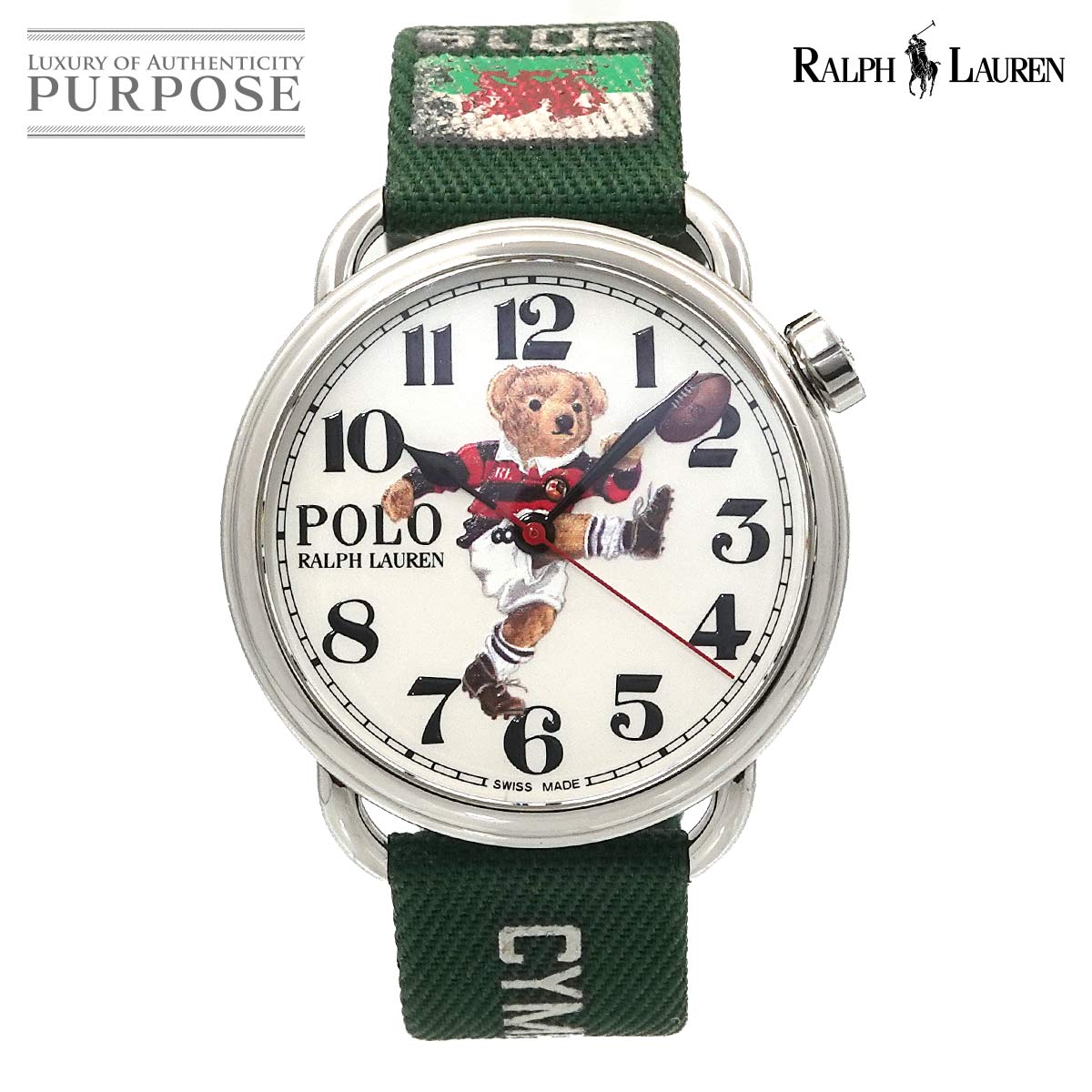 ラルフ ローレン RALPH LAUREN ポロ キッカー ベア 2019年ワールドカップ記念モデル RLR092705 メンズ 腕時計 ホワイト 自動巻き Polo 【中古】
