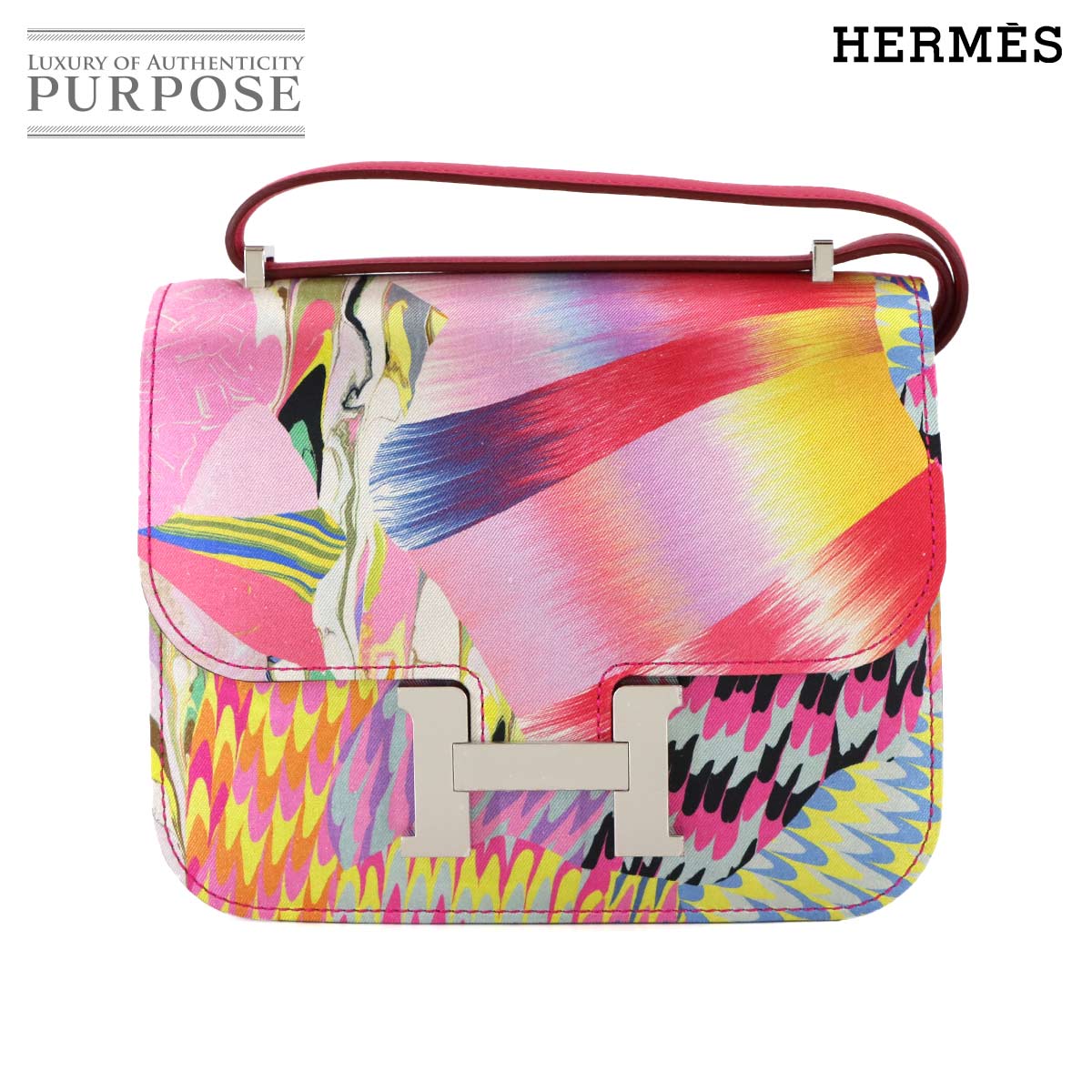 【未使用 展示品】 エルメス HERMES コンスタンス3 ミニ 18 京都マーブル ショルダー バッグ スイフト シルク マルチカラー Z刻印 シルバー 金具 Constance 3 18 【中古】｜VINTAGE LOVER PURPOSE