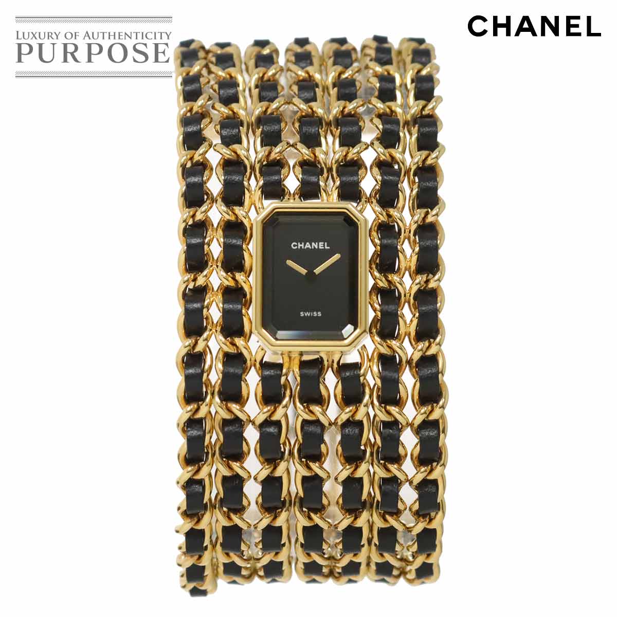 シャネル CHANEL プルミエール カフ Mサイズ H9861 リミテッドエディション レディース 腕時計 ブラック クォーツ ウォッチ Premiere 【中古】｜VINTAGE LOVER PURPOSE