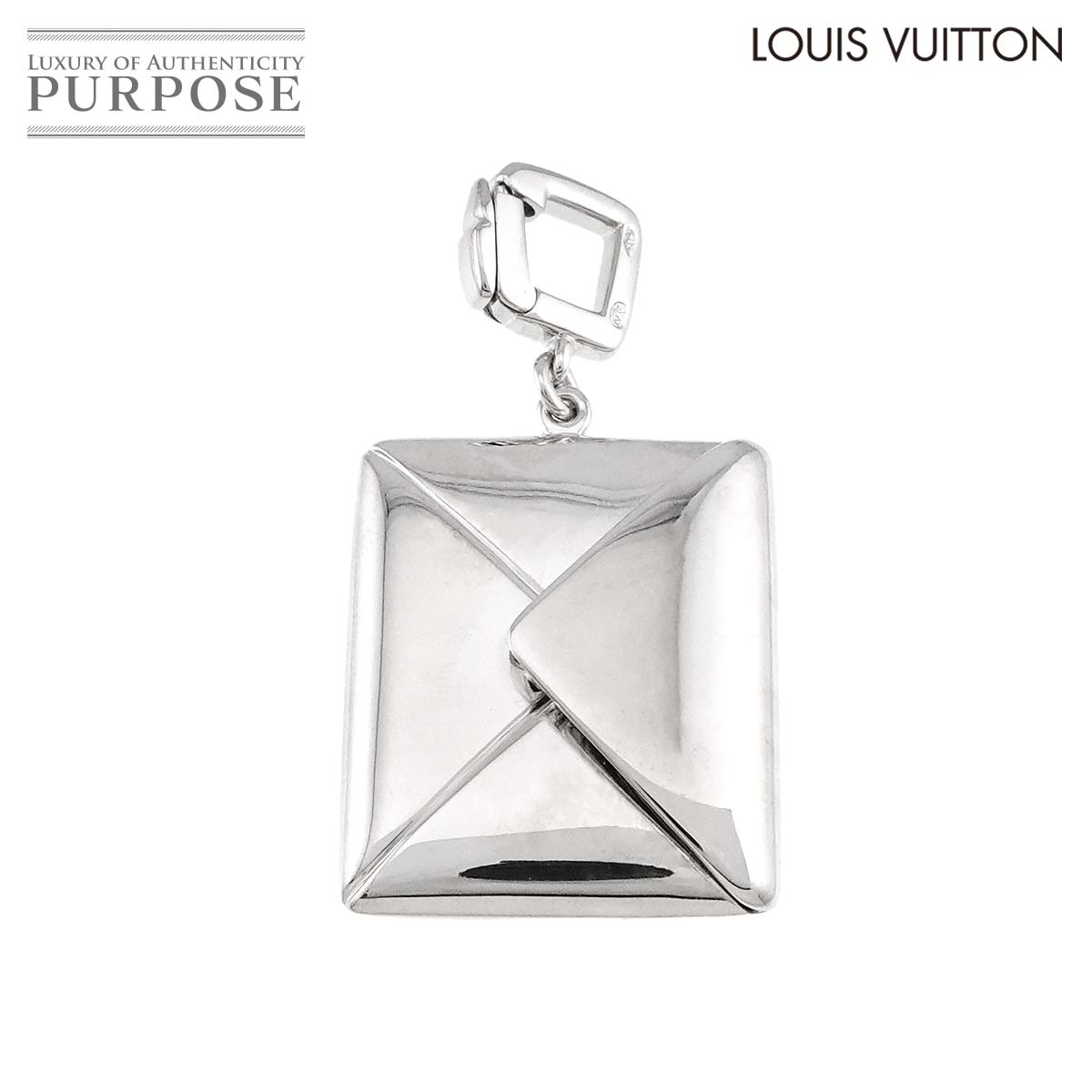 【新品同様】 ルイ ヴィトン LOUIS VUITTON レターモチーフ ペンダント トップ K18 WG ホワイトゴールド 750 チャーム Pendant Top【中古】