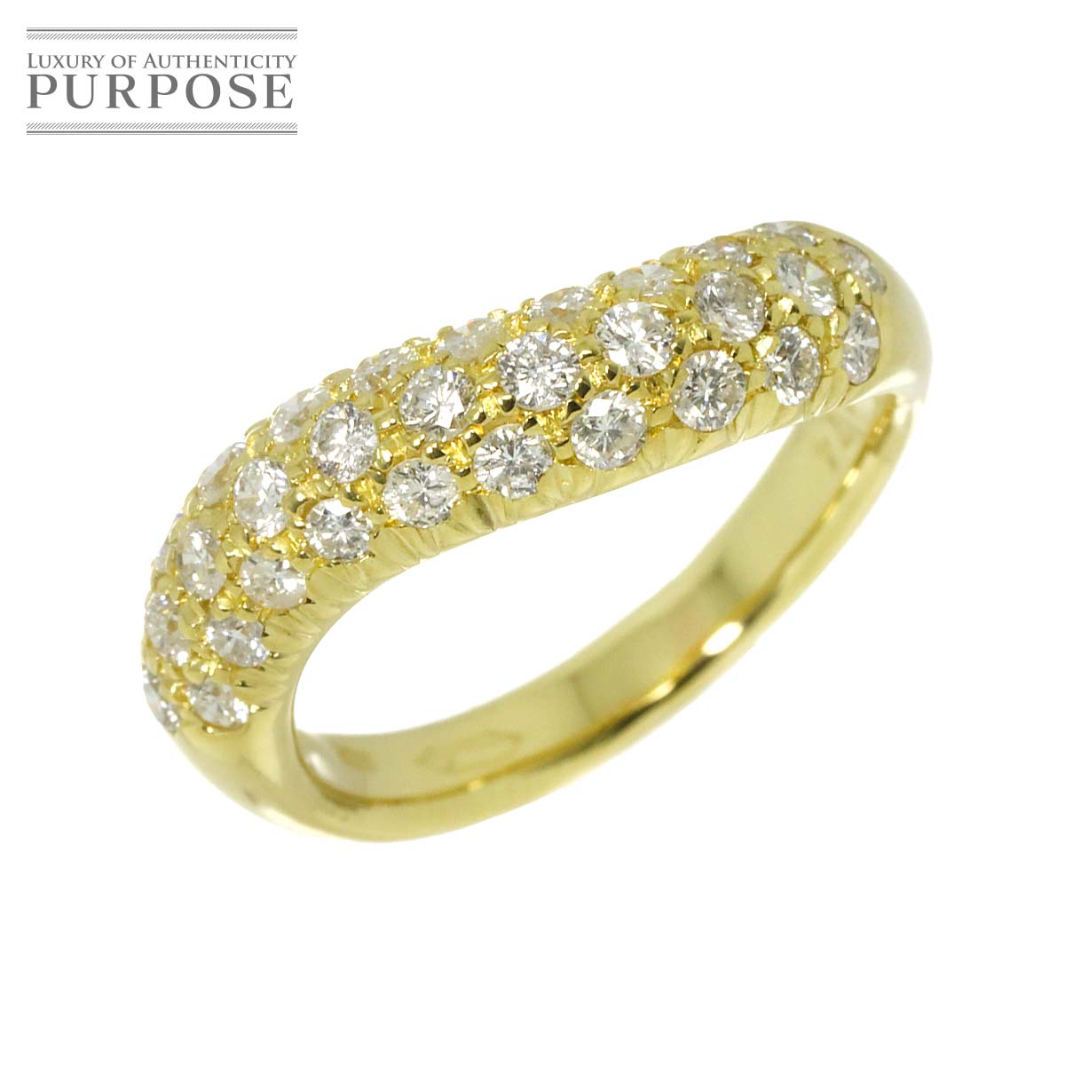 【新品仕上げ】 リング 10号 ダイヤ 0.74ct K18 YG イエローゴールド 750 指輪 Diamond Ring 【中古】 92,400円