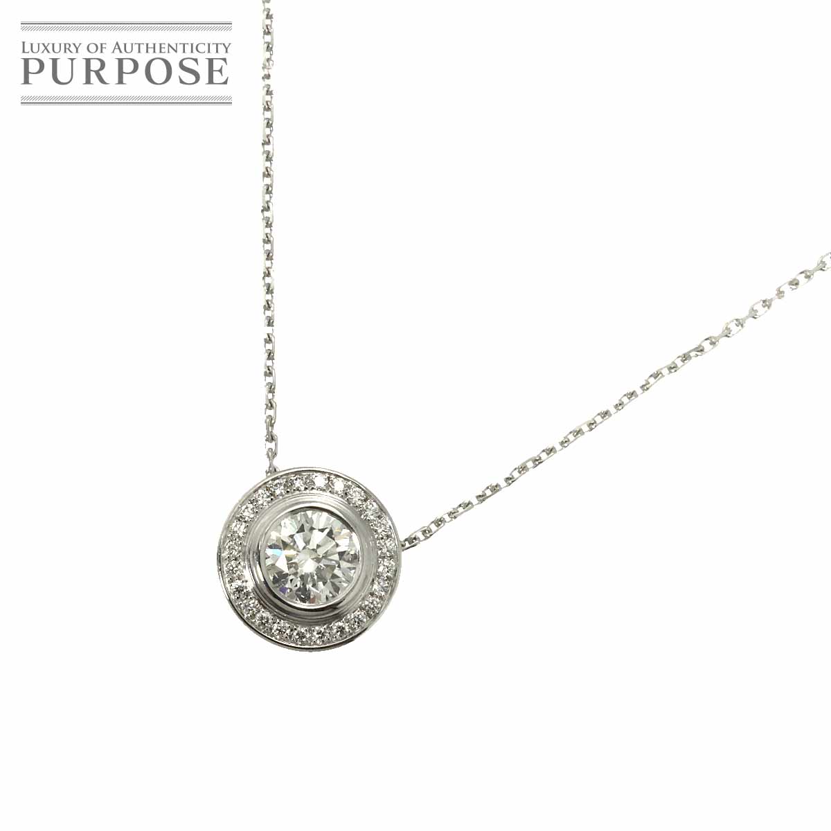 【新品仕上げ】 ダイヤ ネックレス 41cm K18 WG ホワイトゴールド 750 Diamond Necklace 【中古】