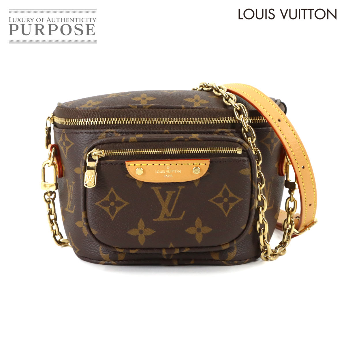 【未使用 展示品】 ルイ ヴィトン LOUIS VUITTON モノグラム ミニ バムバック 2way ハンド ショルダー バッグ ブラウン M82335 RFID Mini Bumbag 【中古】|VINTAGE LOVER PURPOSE