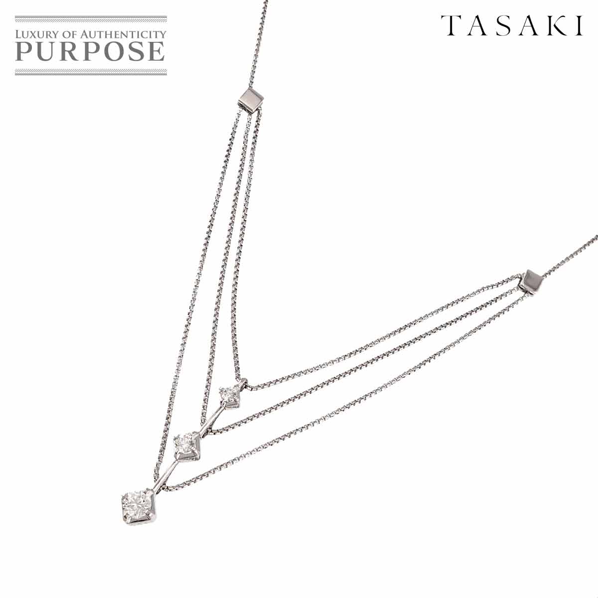 【新品同様】 タサキ TASAKI ダイヤ 0.51ct ネックレス 45cm K18 WG ホワイトゴールド 750 田崎真珠 Necklace【中古】｜VINTAGE LOVER PURPOSE
